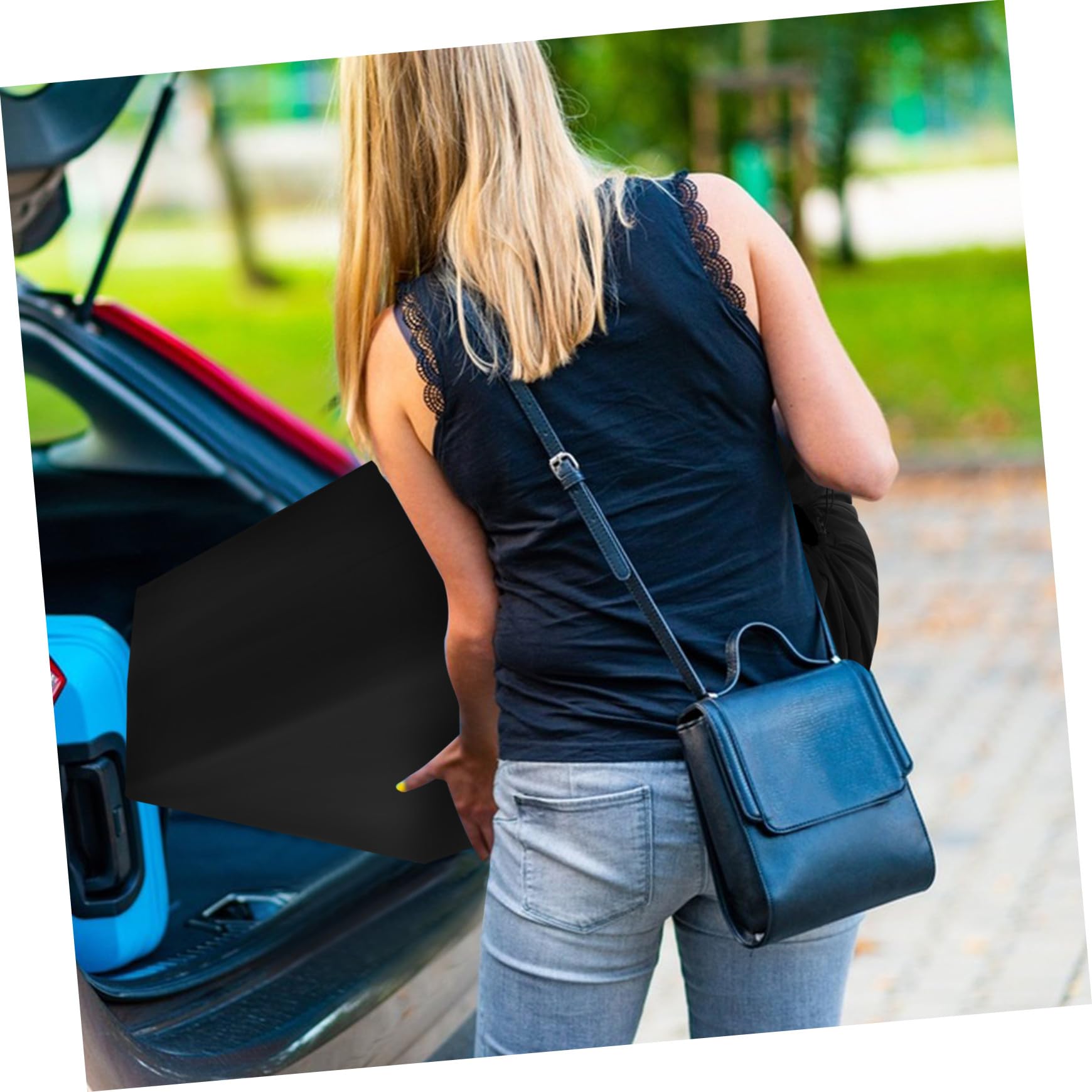 Abaodam Borsa da Viaggio e Comodo Stoccaggio Nero per Passeggino in Nylon Chiusura a Cordoncino Bloccabile e Doppia Tracolla, per Viaggi in Aereo