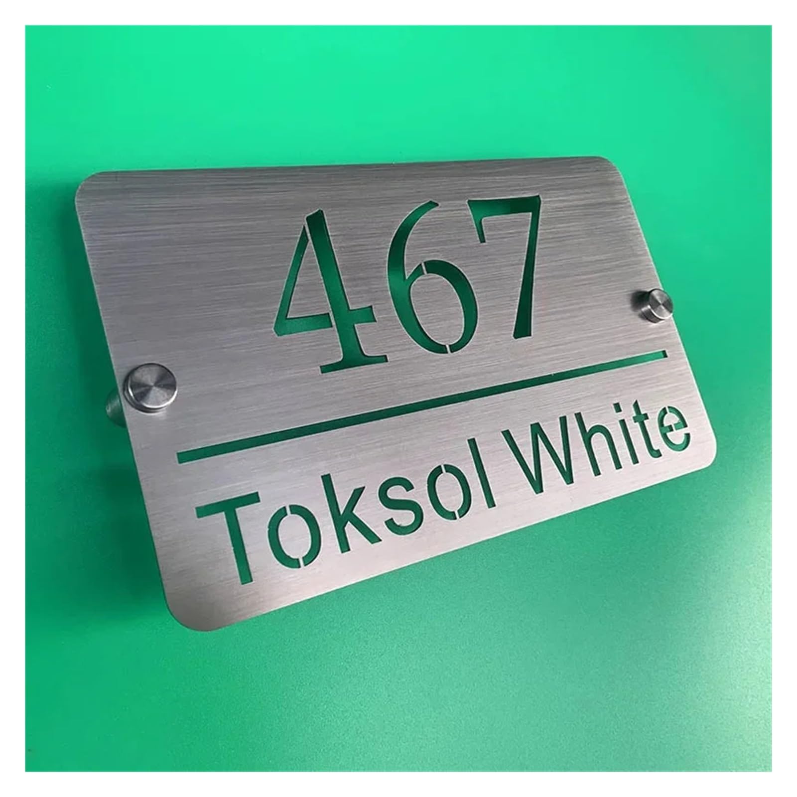 Plaques De Porte En Acier Inoxydable, 20cm/30cm, Creux, Numéros Maison, Signes Extérieurs Flottants, Rue, Route, Jardin, Panneaux D'adresse Métal, 1 Pièce(30 x 18 cm)