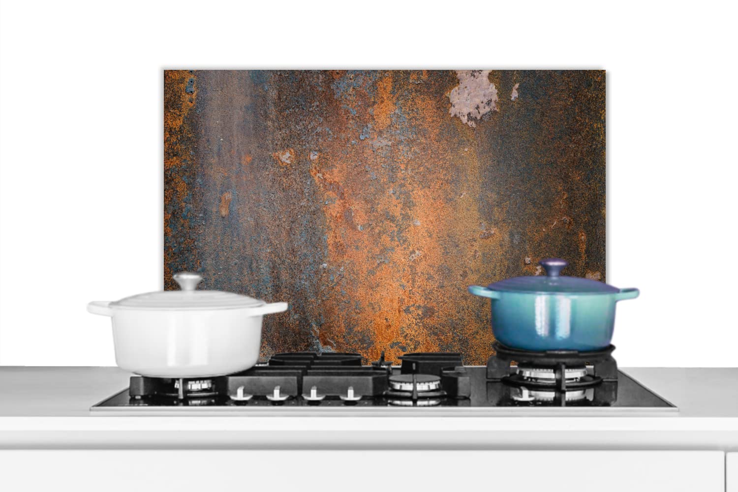 Credence Acier - Vintage - Rouille Fond de hotte 60x40 cm Credence aluminium Plaque inox de cuisine