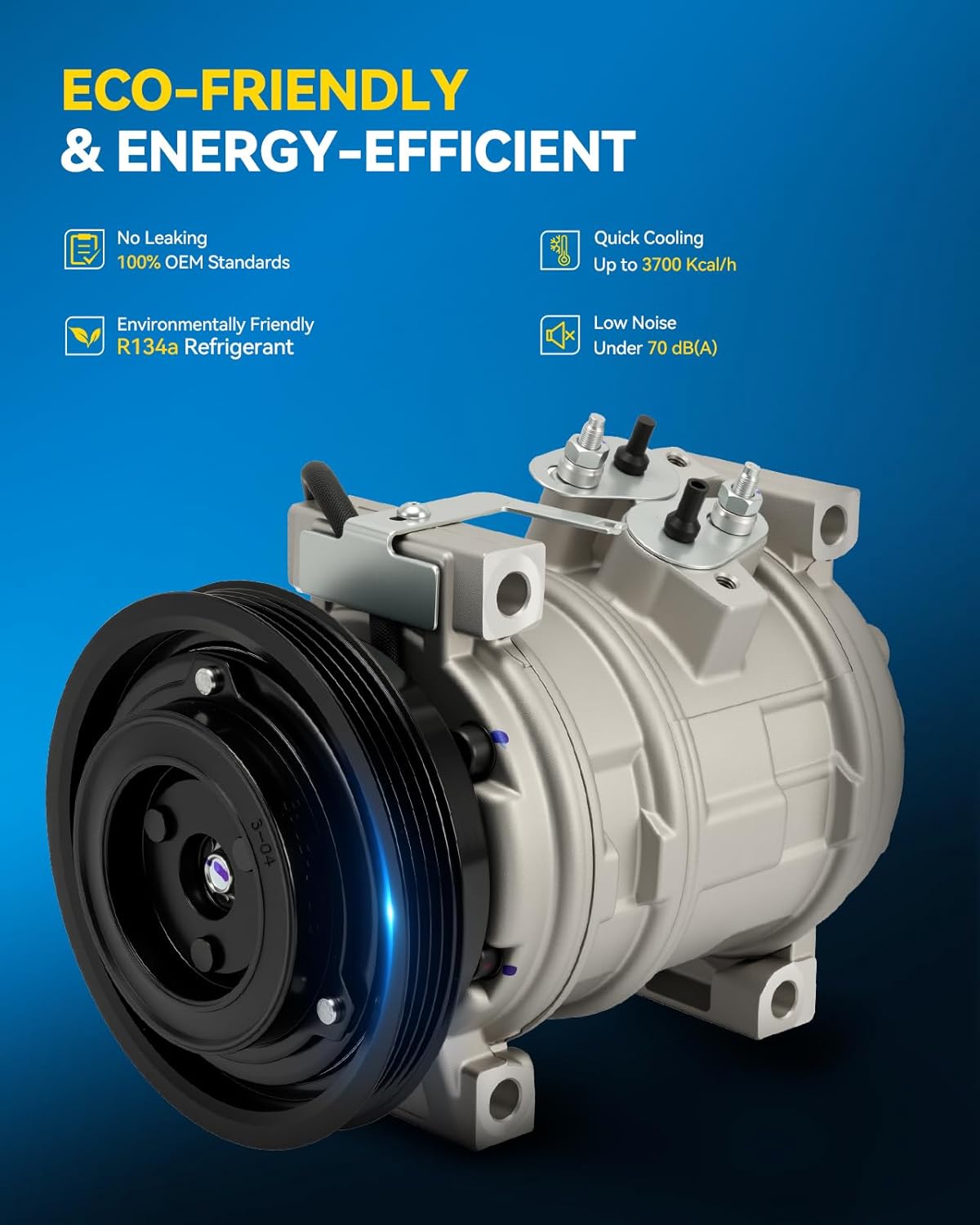 PHILTOP 78387 AC Compressor for Chrysler PT Cruiser 2001-2009 2.4L, PT Cruiser 2004-2008 2.4T, PT Cruiser 2010, CO 27001C Air Conditioning Compressor