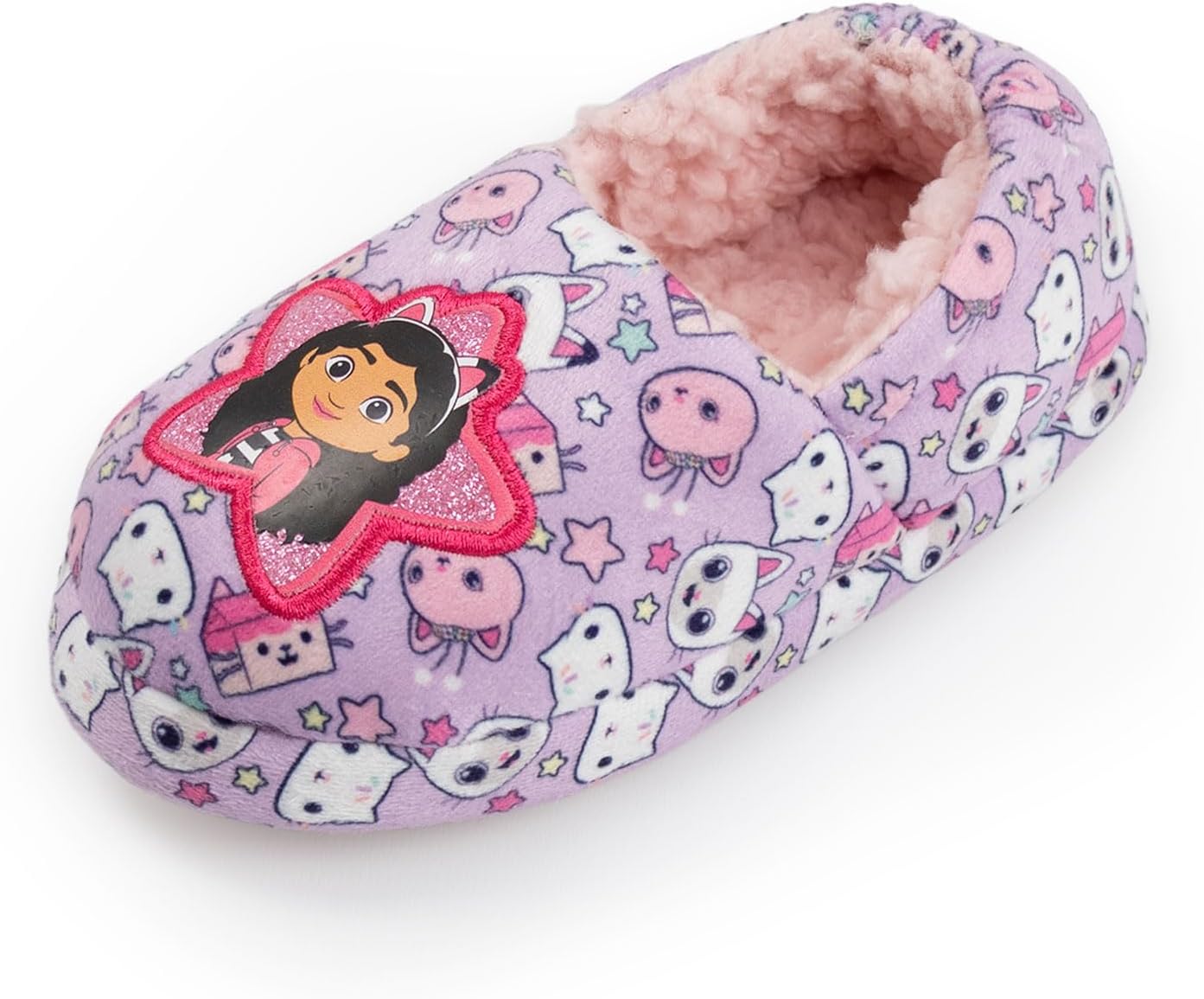 DREAMWORKS GABBY'S DOLLHOUSE Girls Pink & Purple Slip On Loafer Slippers | Indoor Comfort House Shoes | Gabby's Merch