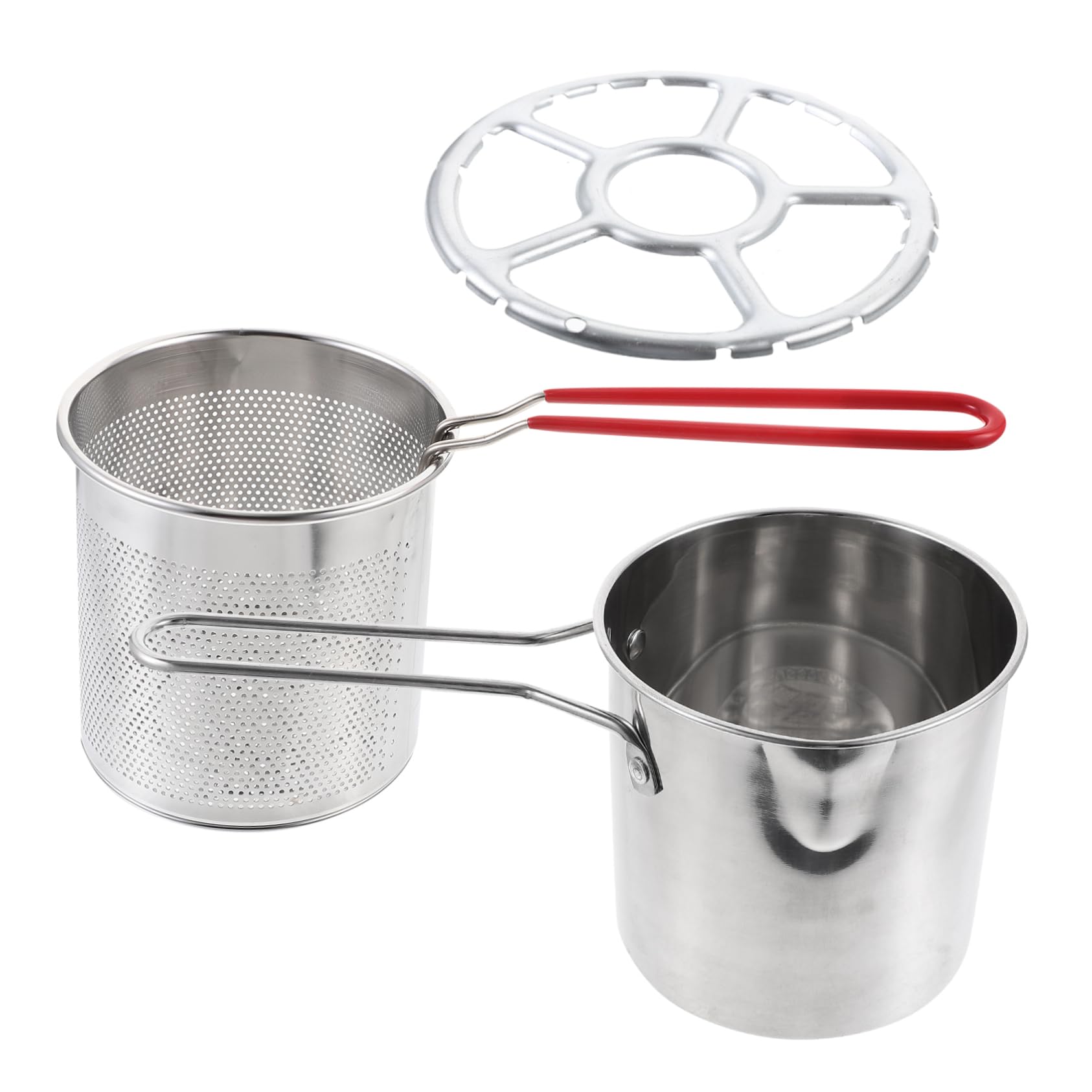 VOSAREA 1Set Stainless Steel Fryer Kit with Frying Pot Basket Deep Fryer for Chips Fish Vegetables and More Kitchen Essential for Home Cooking