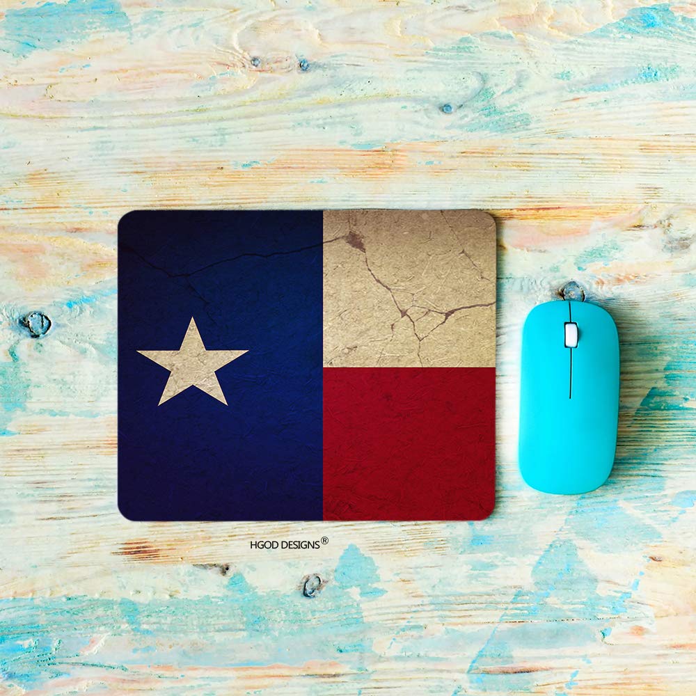 HGOD DESIGNS Happy Independence Day Gaming Mouse Pad Flag,American Texas Flag Mousepad Rectangle Non-Slip Rubber Mouse Pads(7.9"X9.5")