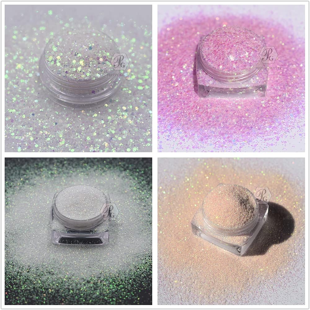 PrettyG 10 Boxes Set UV Color Changing Powder Glitter - Festival Rave Beauty Makeup Face Body Nail Art Decoration UV-10C