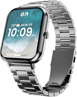 Boult Re-launched operation+ smart watch, 4.85 inches, HD display, Bluetooth call, IP68, 500 nits brightness, 150+ dials, AI voice assistant, SpO2 monitoring, 100+ sports mode smartwatch (Chrome)