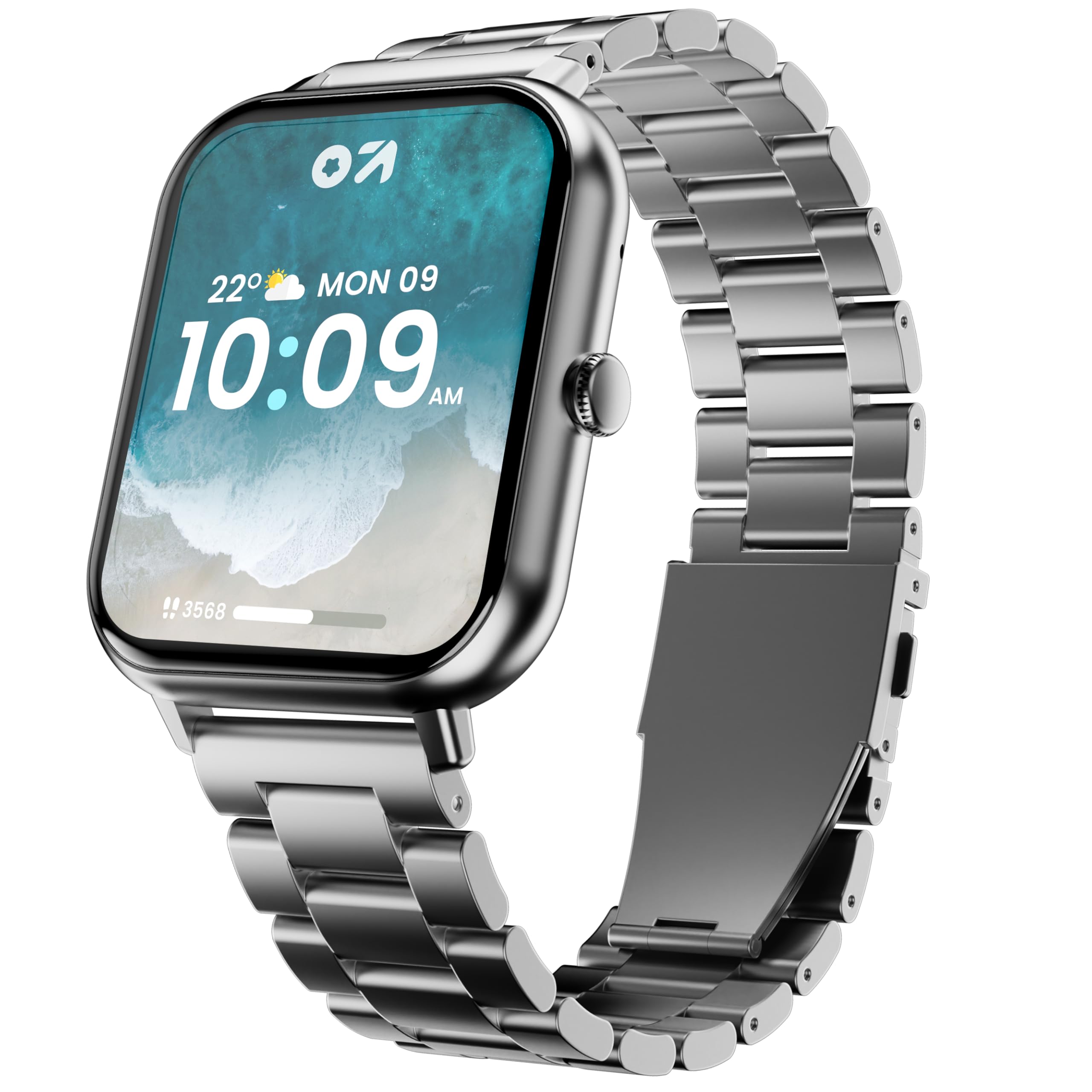 Boult GOBOULT (Formerly Drift+ Smart Watch 1.85''HD Screen, Bluetooth Calling, IP68, 500 Nits Brightness,150+ Watchfaces, AI Voice Assistant, SpO2 Monitoring, 100+ Sports Mode Smartwatch (Chrome)