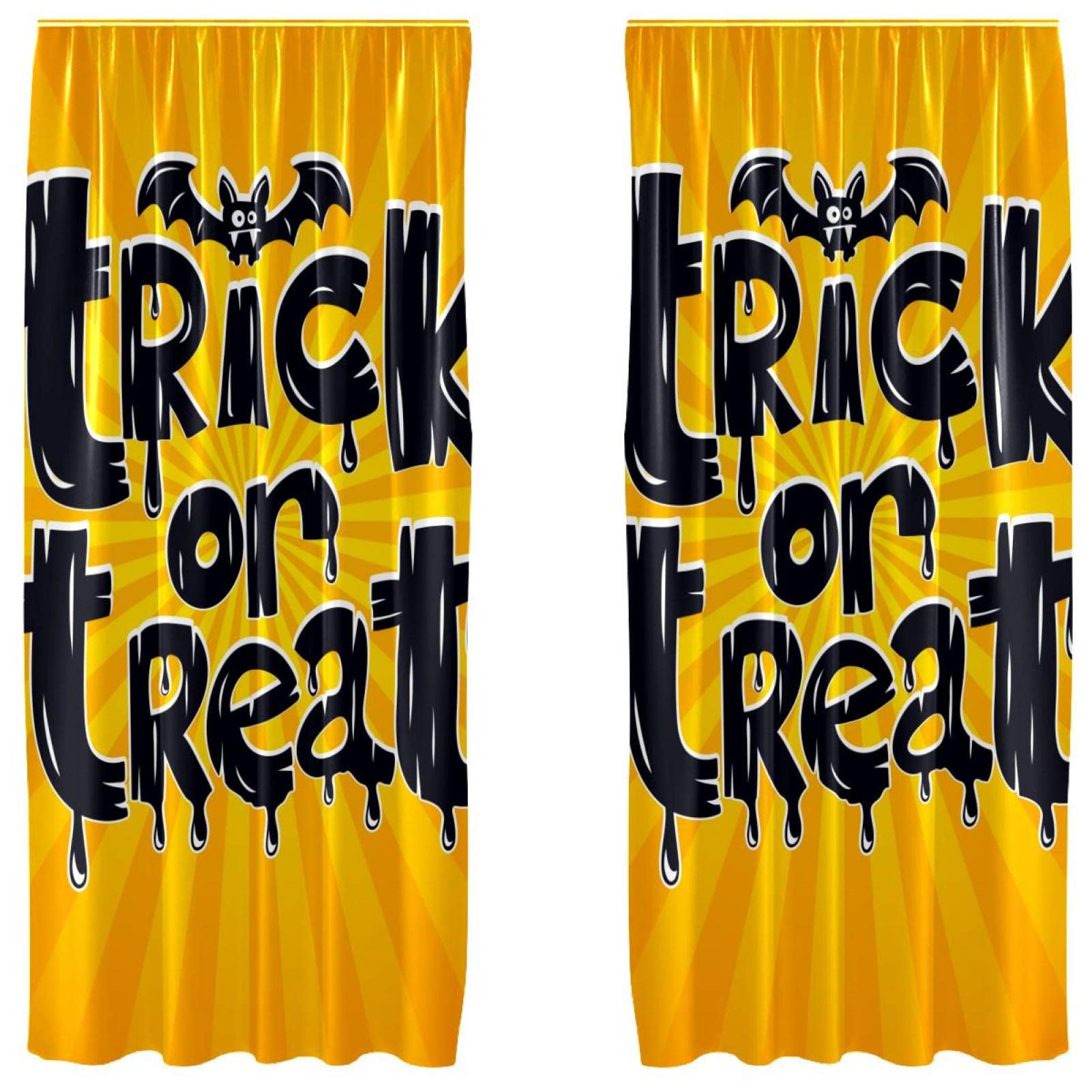 Rideaux jaunes Halloween pour salon | Créez une ambiance lumineuse et chaleureuse