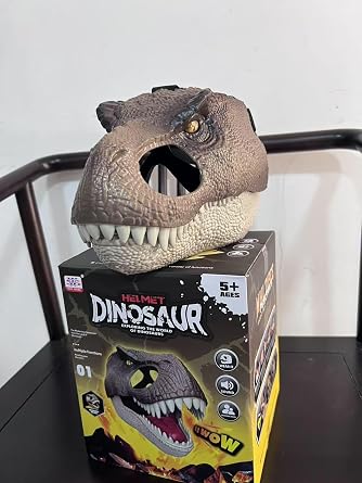 Full Head Dinosaur Mask,Hard Plastic Realistic Dino Head Mask with Moving Jaw,Halloween Roaring T-rex Costume for Role-Play Party,Christmas,Masquerade,Dinosaur Costume Headgear Gift