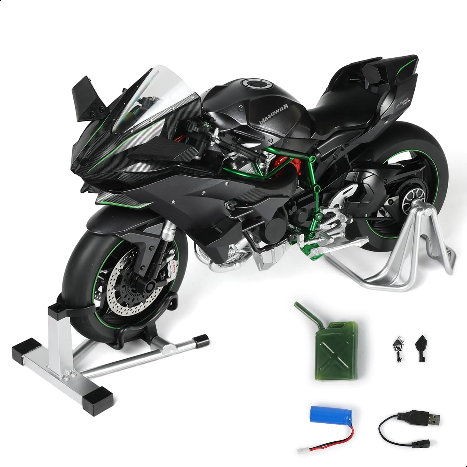 Risopen 1:12 Motorcycle Model Toy for BMW S1000RR Metal Die-cast with Plastic Motorcycle Model No Assembly Required Mini Finished Moto Gift for Adult(White) — view 8
