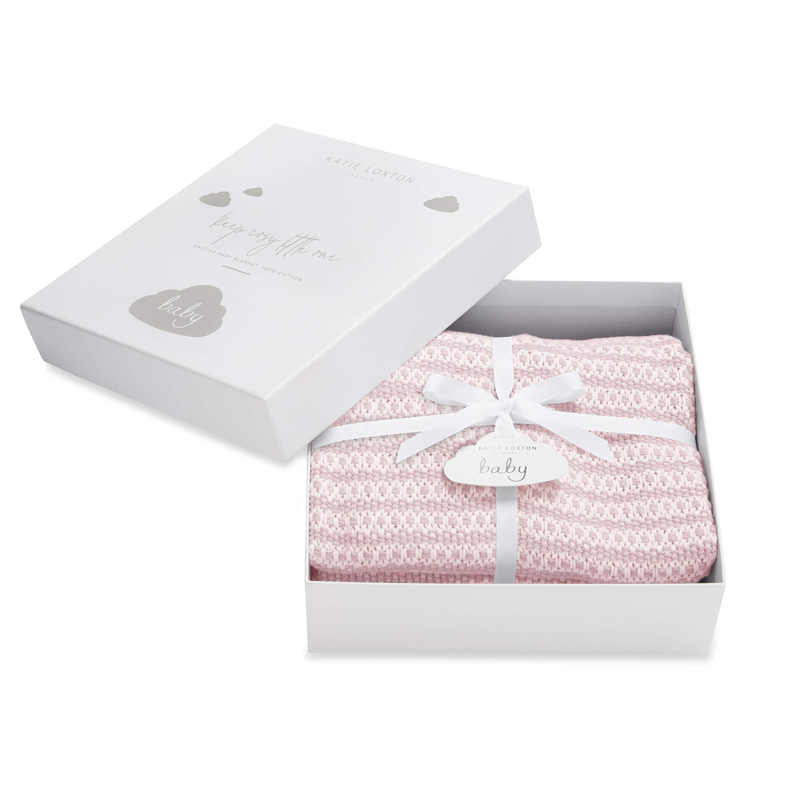 Katie LoxtonKatie Loxton Childrens Small 39.25 x 27.5 All Cotton Knit Throw Blanket in Pink