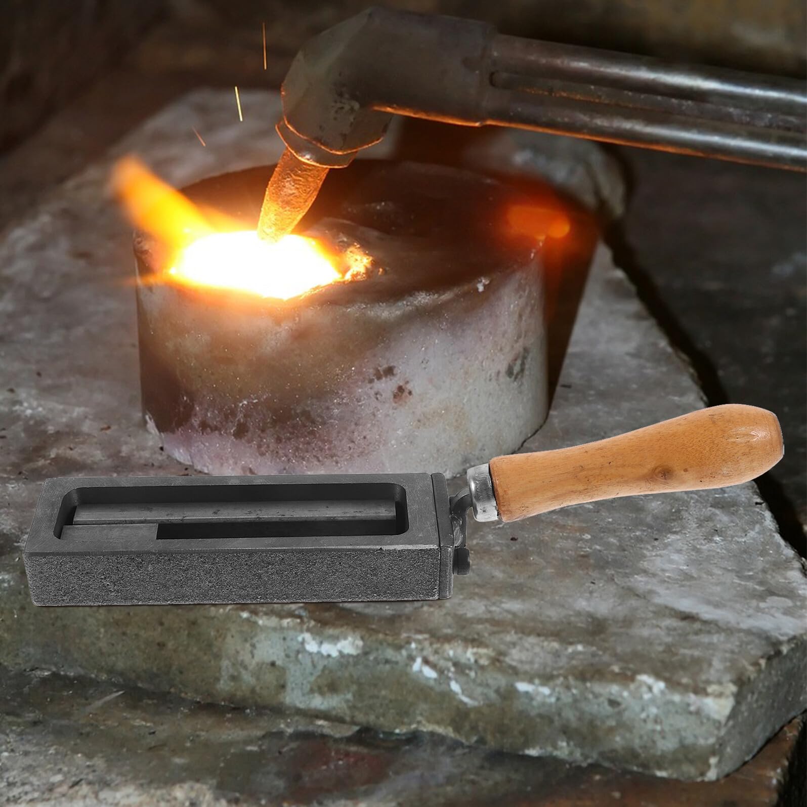Eisenbarrenform Gießform mit Guter Wärmeleitung Langlebig und Verschleißfest zum Schmelzen und Gießen von Gold Silber Kupfer und Aluminium für Kleine Metallmengen und