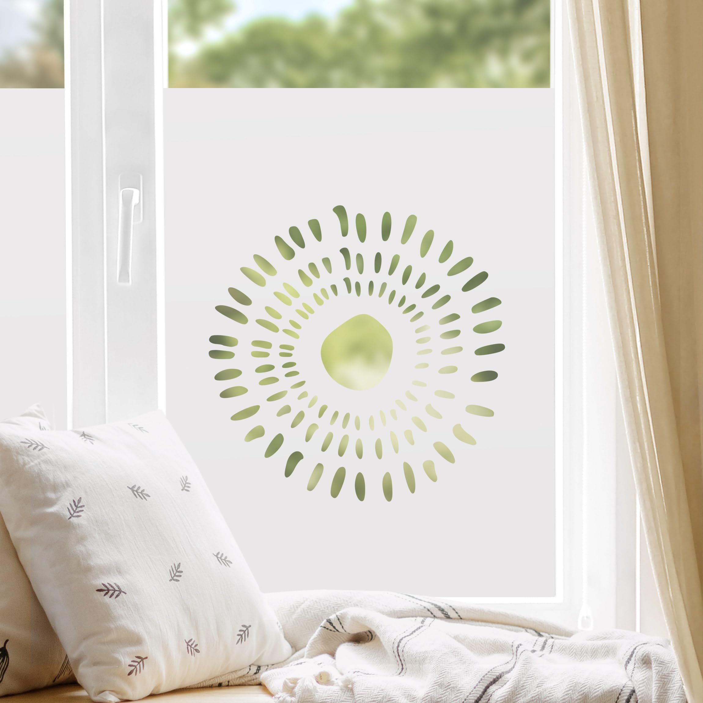 Fensterfolie statisch haftend Muster Sichtschutz Milchglas - Made in Germany - Motiv Abstrakt Blickdicht Scheibe Innen Schlafzimmer Wohnzimmer Küche Glas 1679 (60x60cm)