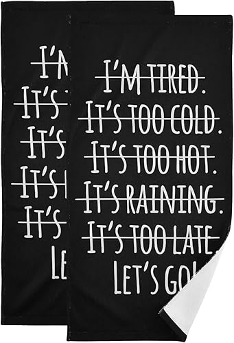 ALAZA Juego de 2 toallas de mano motivacionales con cita deportiva, toalla suave y absorbente para el hogar, baño, cocina, gimnasio, playa, 28.3 x