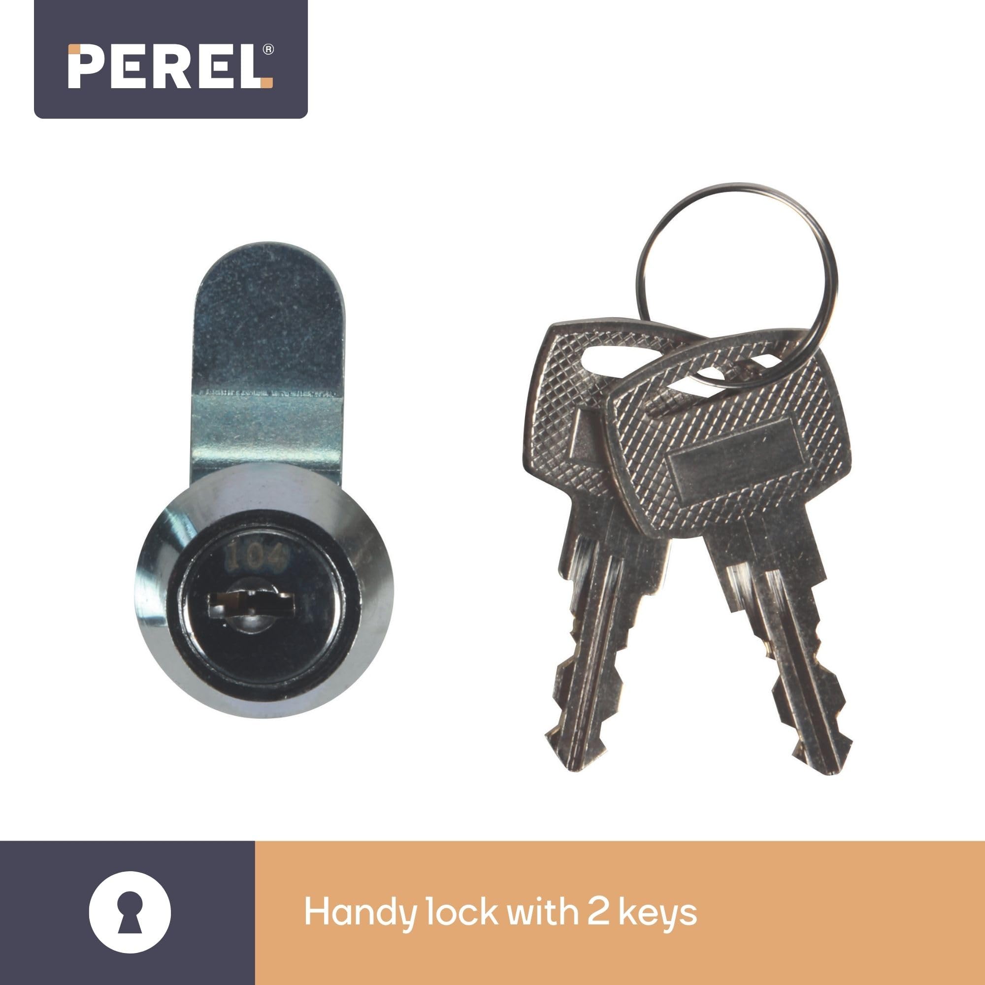 Perel Boite aux Lettres Murale Ibiza pour Exterieur Gris Argente avec Plaque et Serrure, modele Compact en Metal