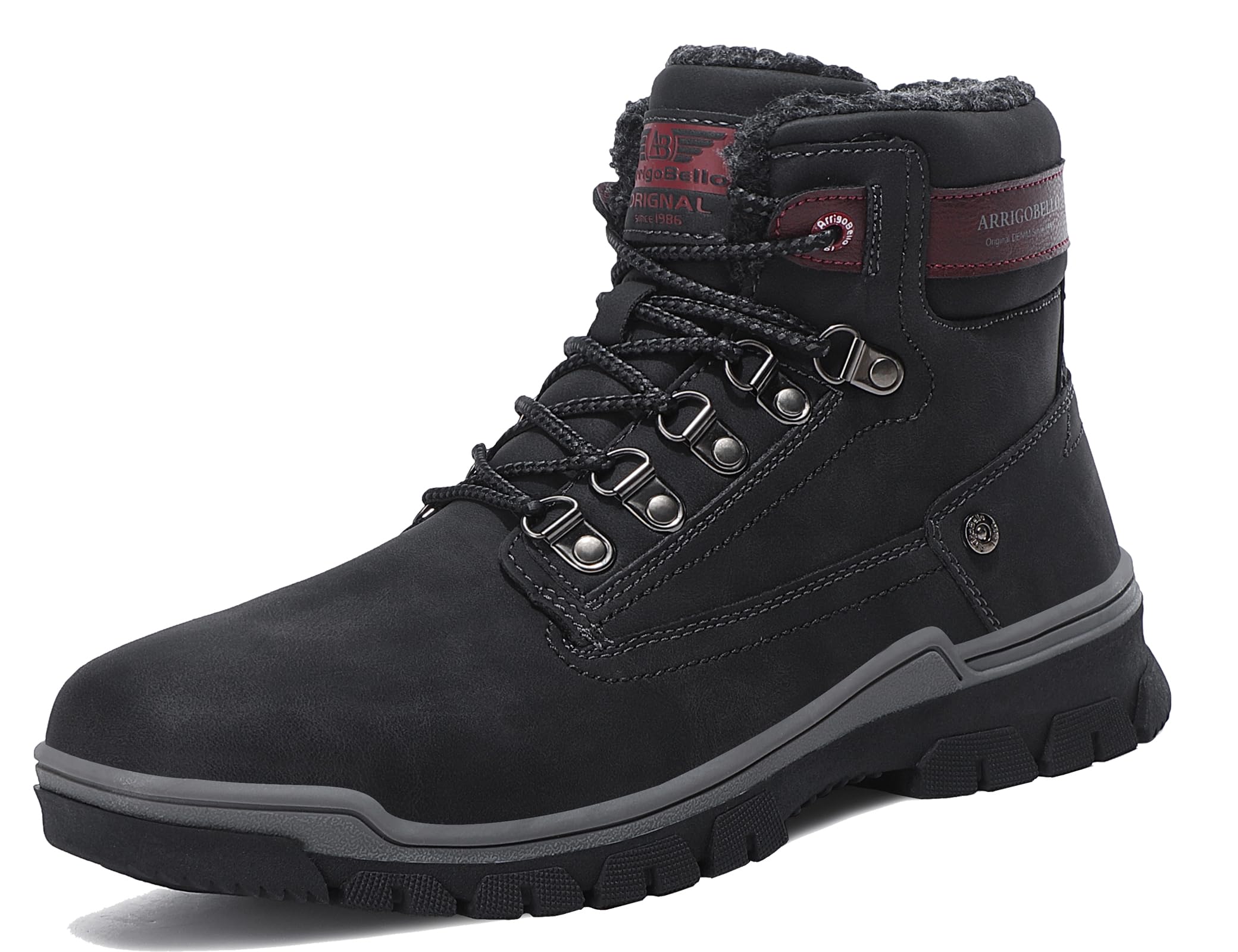 ARRIGO BELLO Stivali Uomo Invernali Scarpe Inverno Calda Foderato Montagna Antiscivolo Trekking Boots Scarponcini Neve Taglia 41-46EU