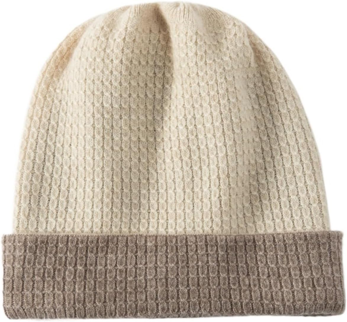Cashmere Hat for Women Winter Thicken Skullies Beanies Unisex Keep Warm Knitted Caps Men Hat(Beige)