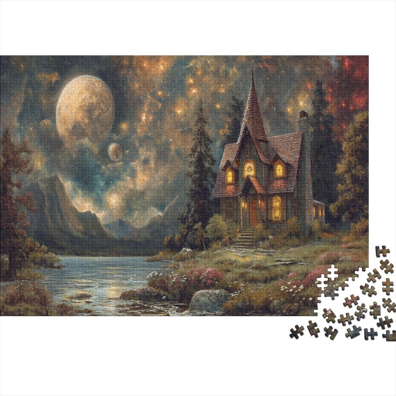 Dream House for Adults, 1000 Pieces, Houses Puzzles, Birthday Educational Game, Home Decor, Family Challenging Games, Stress Relief, 1000 Pieces (75 x 50 cm)