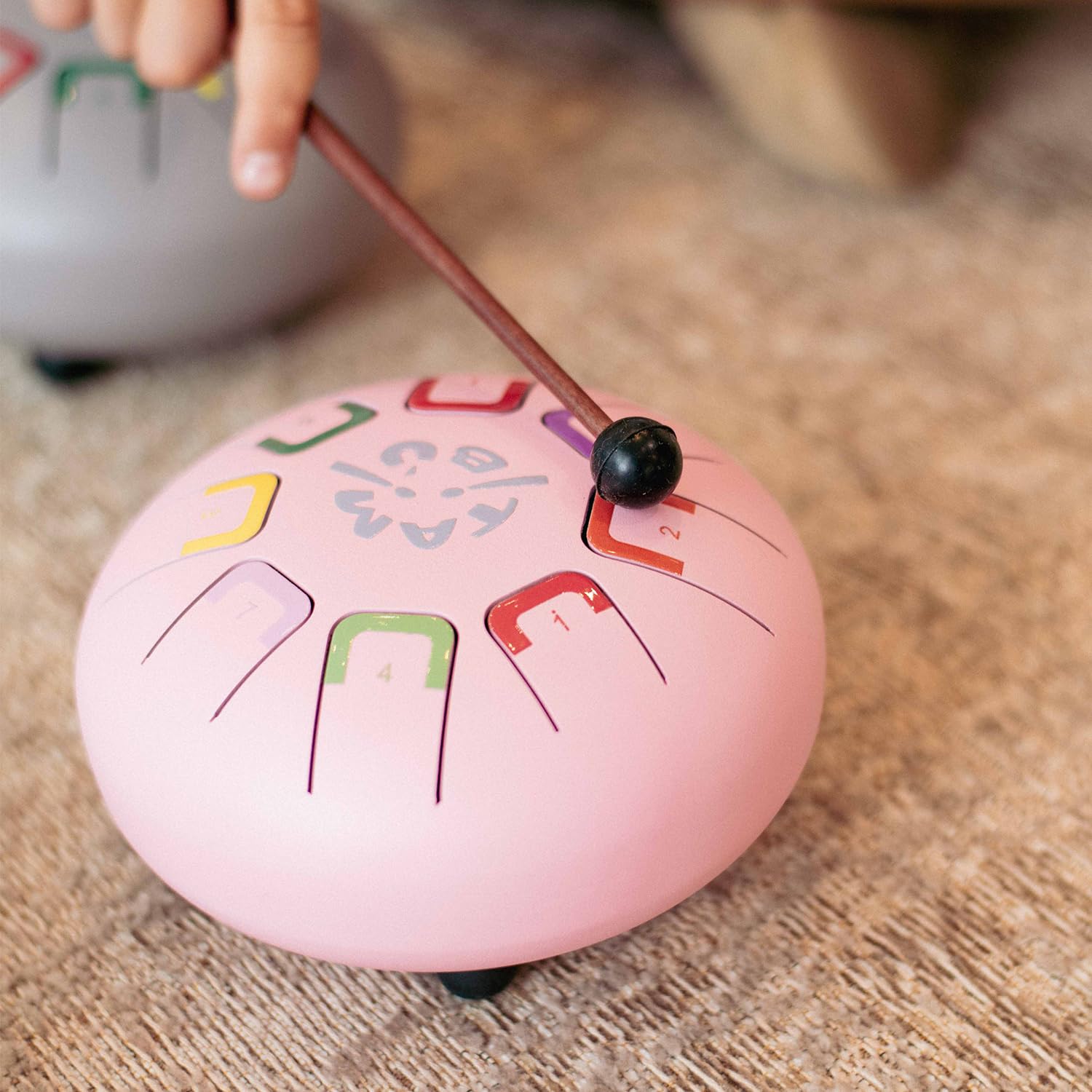 BABY TAMBÚ. Stahlzungentrommel. 6 Zoll (15 cm). Metallzungentrommel mit 8 Tönen. Handpan-Trommel, Metallisches Percussionsinstrument (Rosa - Pinky Winky)