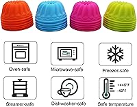 Vista 34 de To encounter Paquete de 24 mini tazas de silicona para hornear, moldes de silicona de calabaza para gelatina, molde de postre antiadherente, moldes