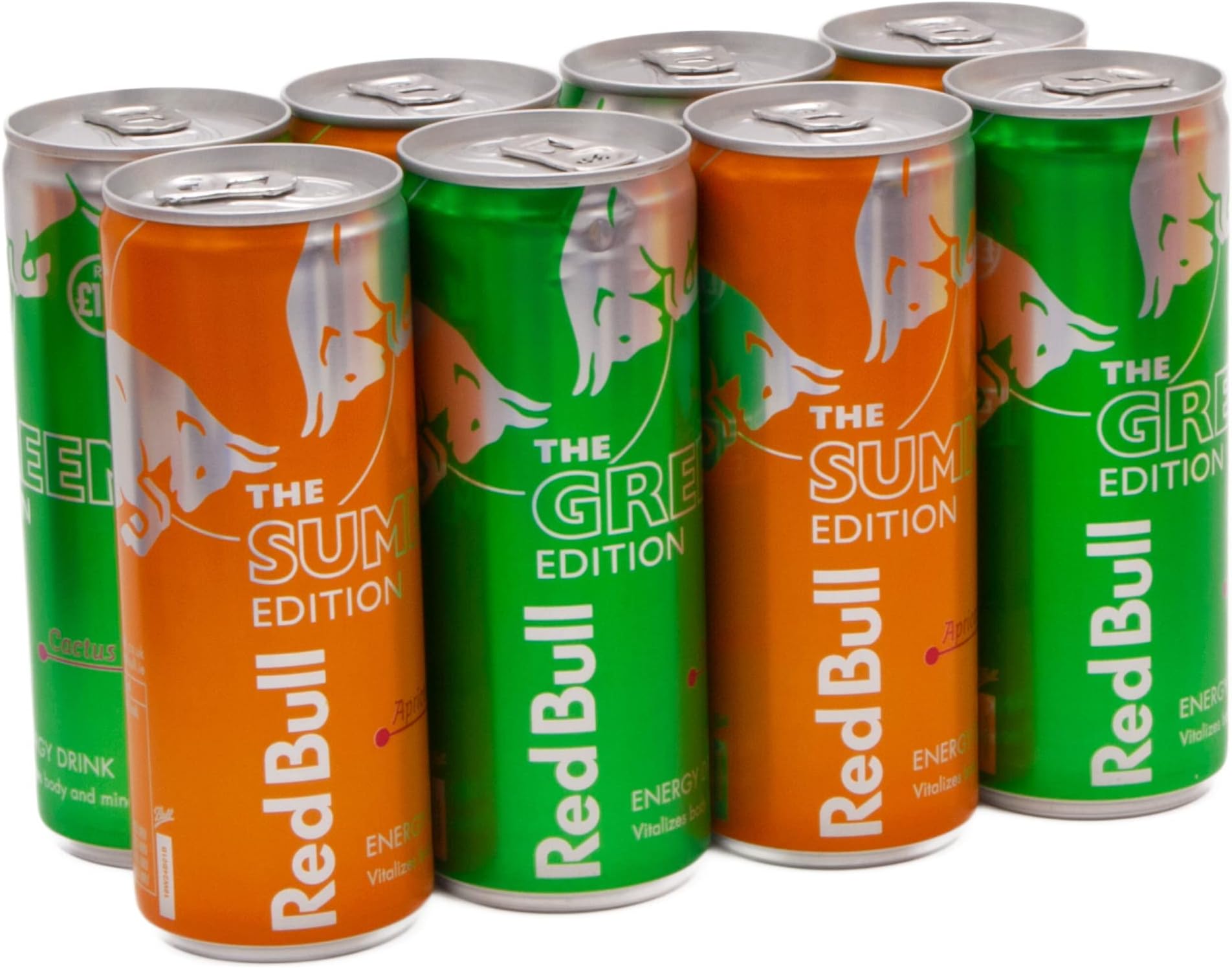 Summer Edition Case of 8 Energy Drink Mix Case Cactus Fruit and Apricot / Strawberry