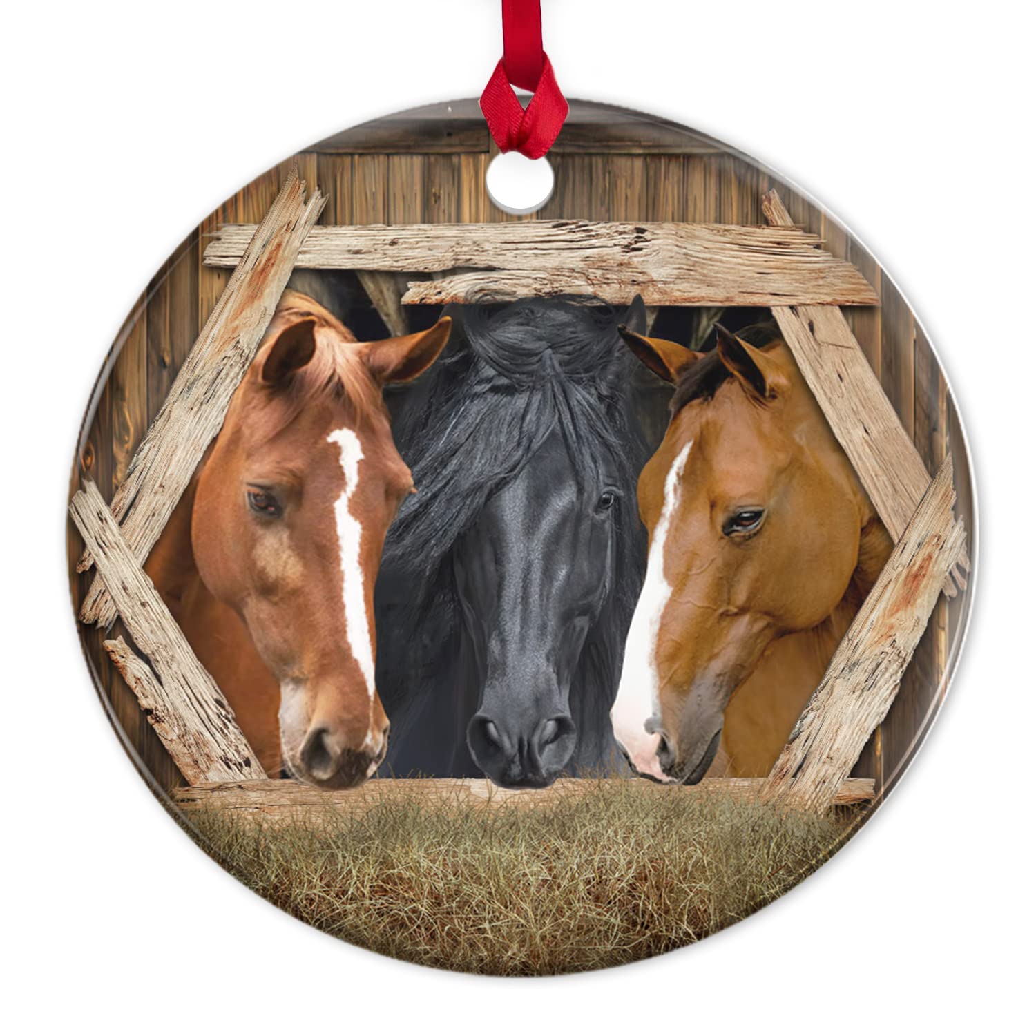 Sapin De Noël En Fer à Cheval Fait Main – Décor Rustique 21,5 Cm