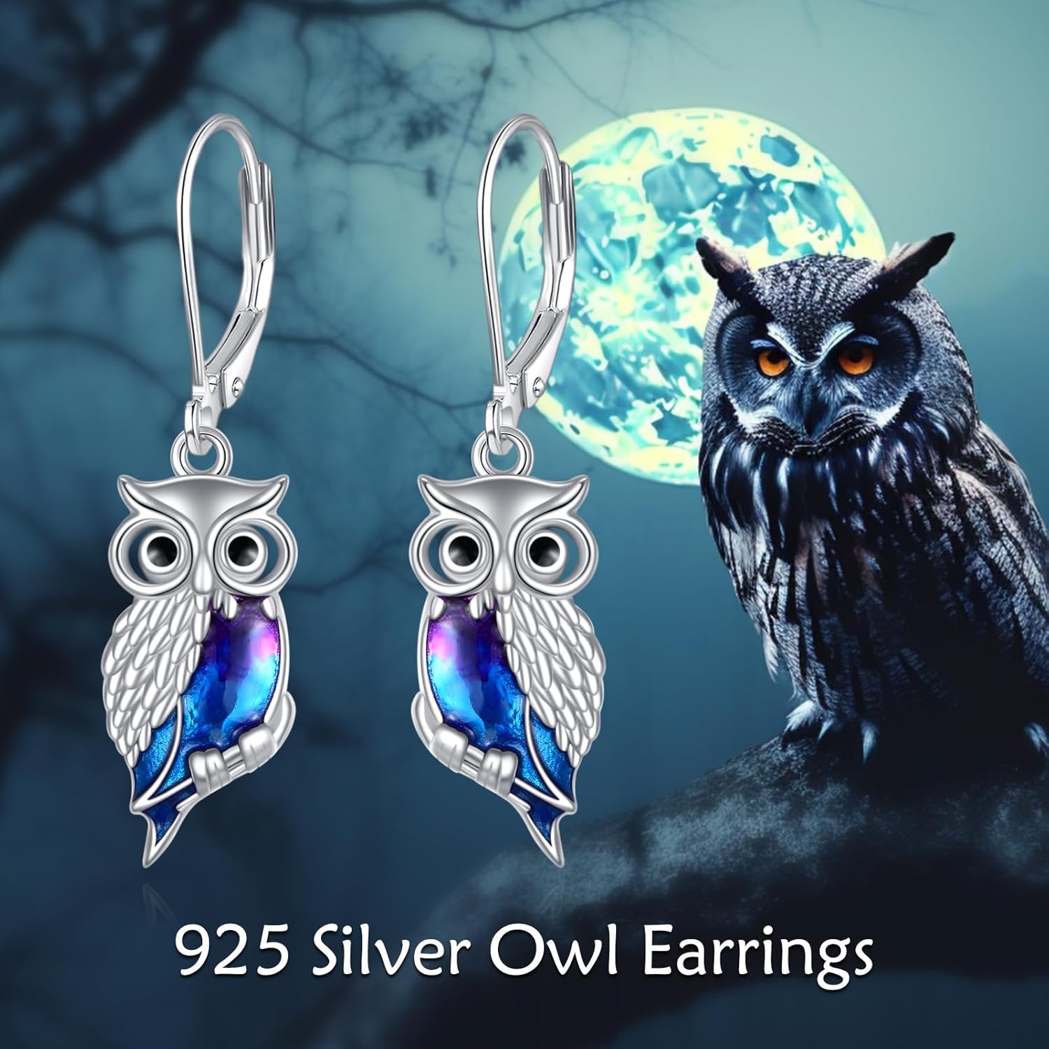 Flamingo/Dragonfly/Infinity/Sunflower/Owl Dangle Earrings 925 Sterling Silver French Clasp Earrings Gift for Girls - Image 2