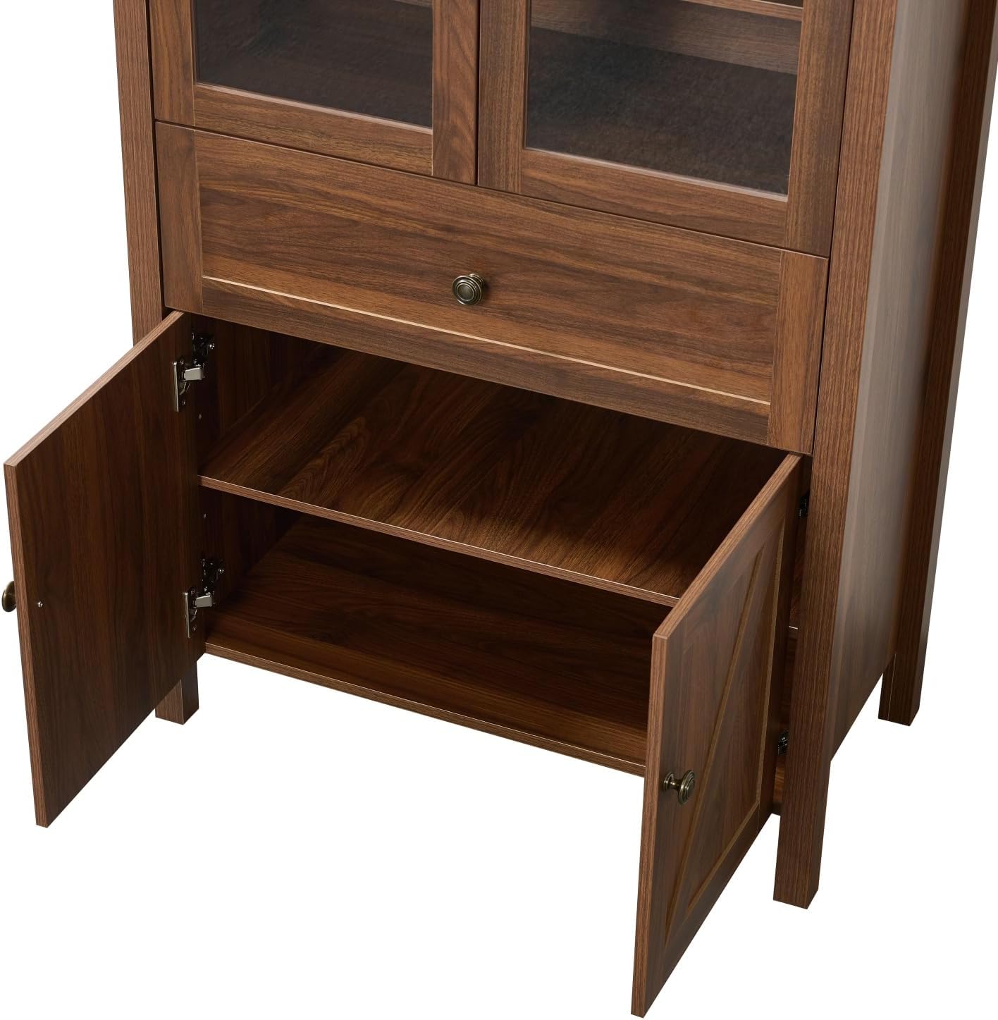Dome Cabinet,Walnut,Made and Antique Craftsmanship, with Large Storage Space