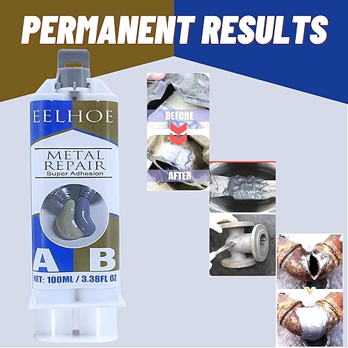 Miniatura 6 de Pegamento de reparación de metales, pegamento para metal a metal, pegamento de metal líquido, pegamento ab adhesivo de alta temperatura, pasta de