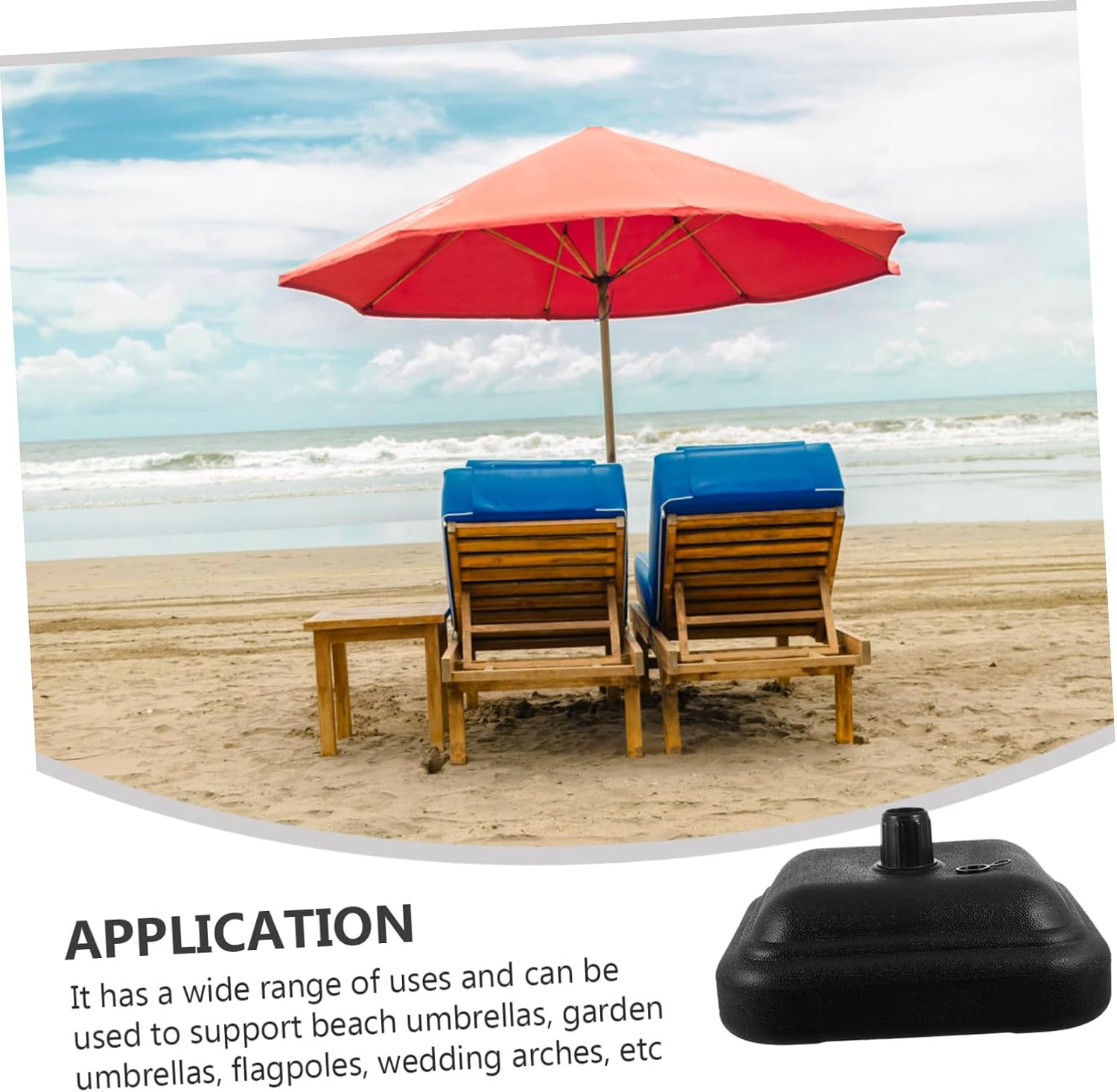 BESPORTBLE 1pc Outdoor Sun Umbrella Base Plastic Water Sand Injection Stand for Umbrella Poles Stable Support for Beach and Patio Use