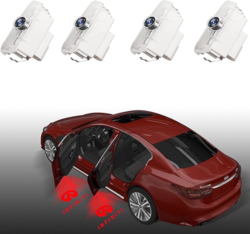 Miniatura 7 de 4 luces para puerta de automóvil que no se desvanecen compatibles con Infiniti, luces de proyector ultra brillantes de RCBDCYGJ para QX5056607080,