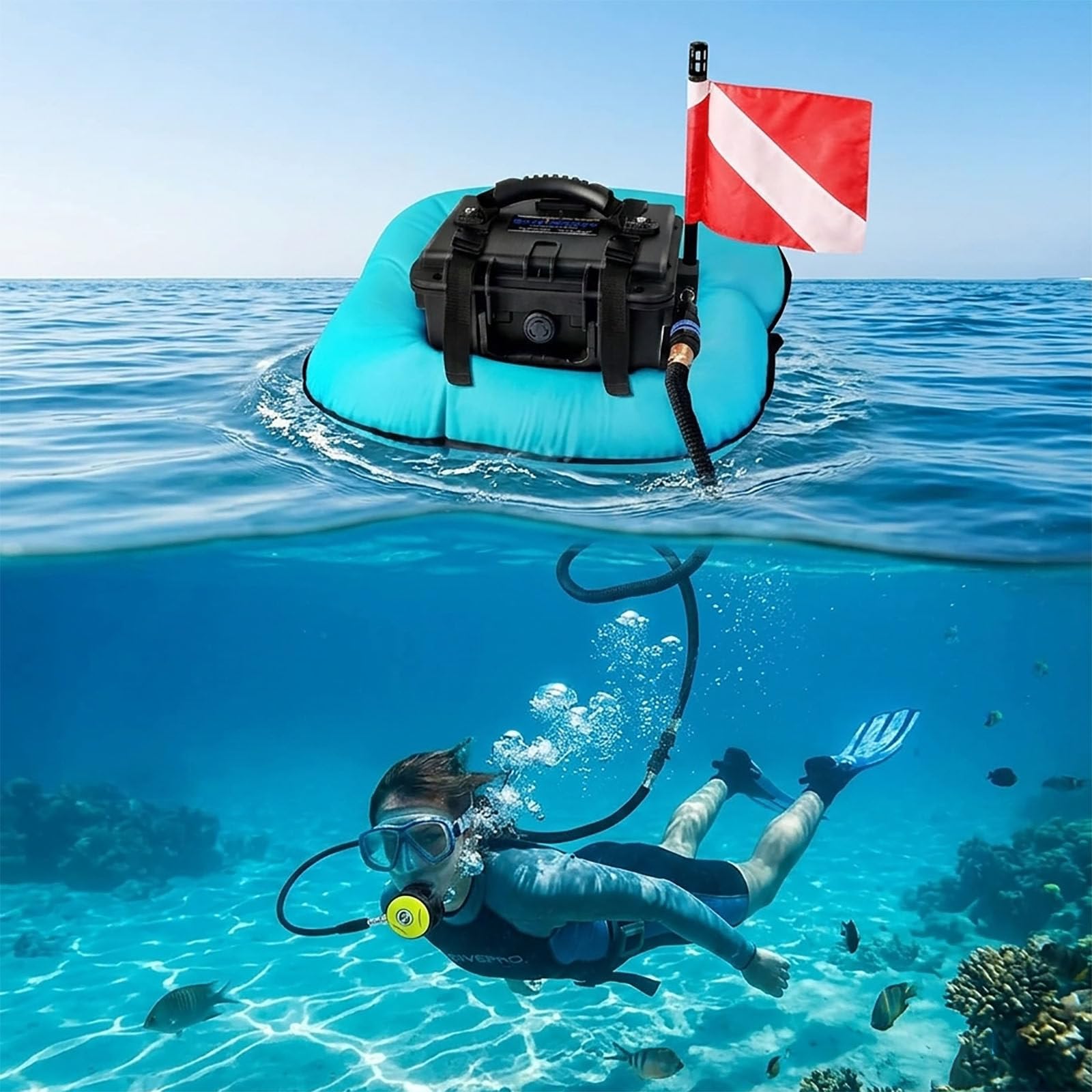 Lakenbroade Portable Tankless Scuba Diving Ventilator System Blue