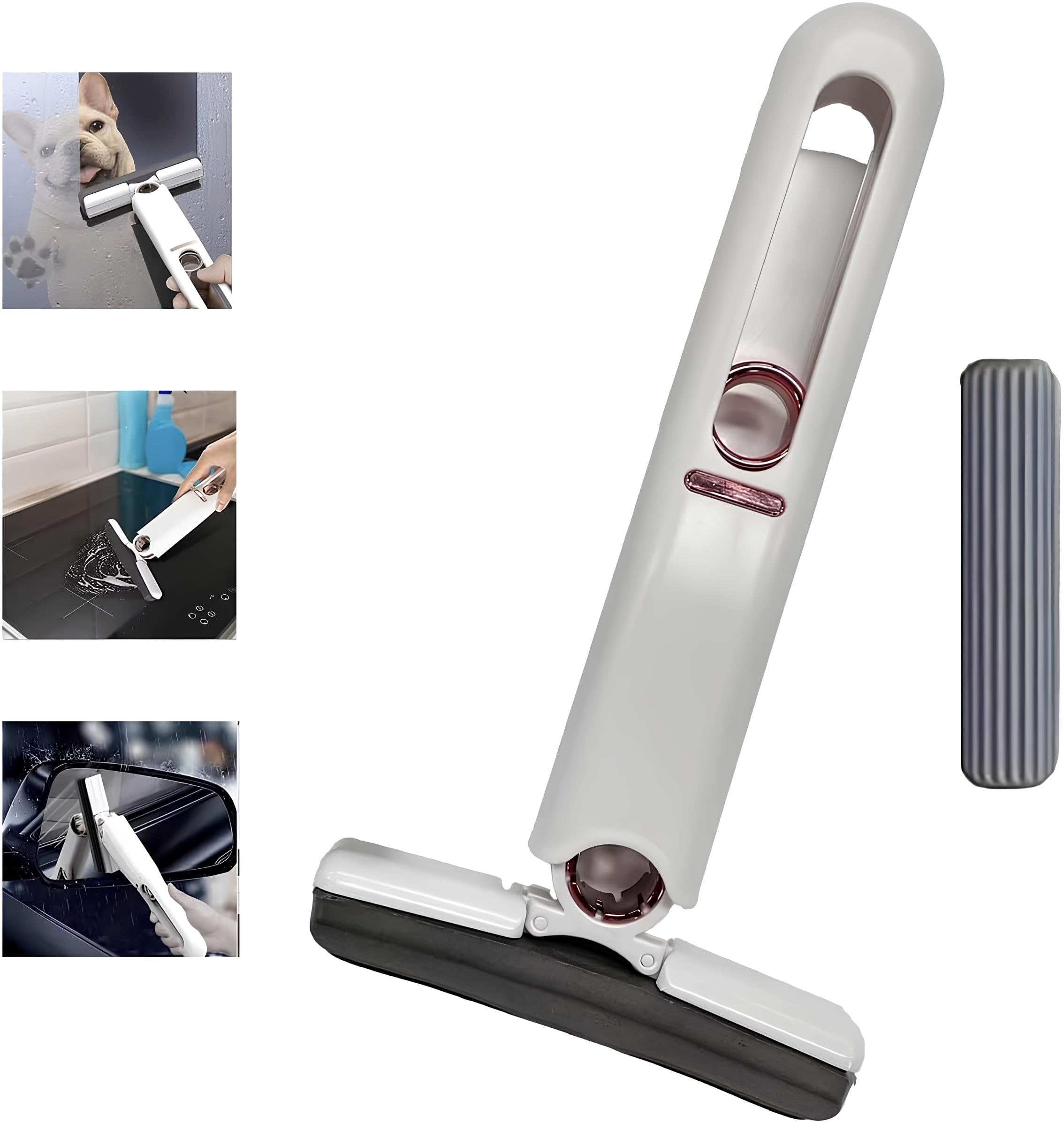 Bright Buy Portable Mini Mop for Kitchen, Car, Office - Self-Squeeze, Hand Wash-Free, Absorbent - Includes 1 Cotton Head and Sponge - Compact Design for Easy Storage Cleaning Supplies, Cleaning Mop (B0D38MNV86) Amazon Price History, Amazon Price Tracker