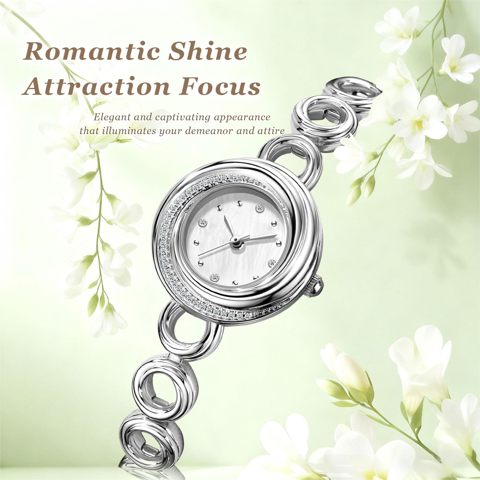 findtime Damen Armbanduhr Damenuhr Minimalistisch Analog Quarz Uhren Rund Schmall Klein Schmuckarmband Armkette Elegant Casual Business Einfach Wasserdicht Uhr mit Metall Armband Gold Weiß
