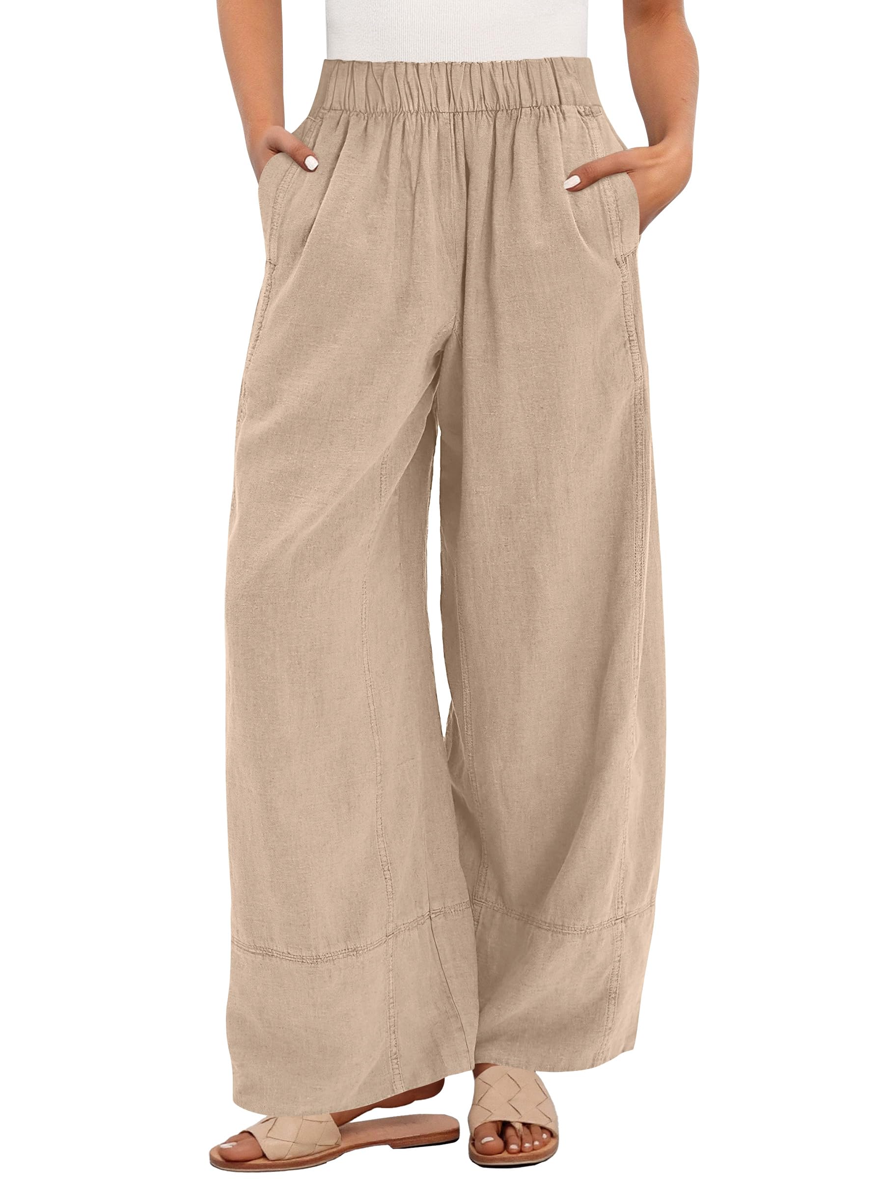 ANRABESS Women's Wide Leg Linen Pants