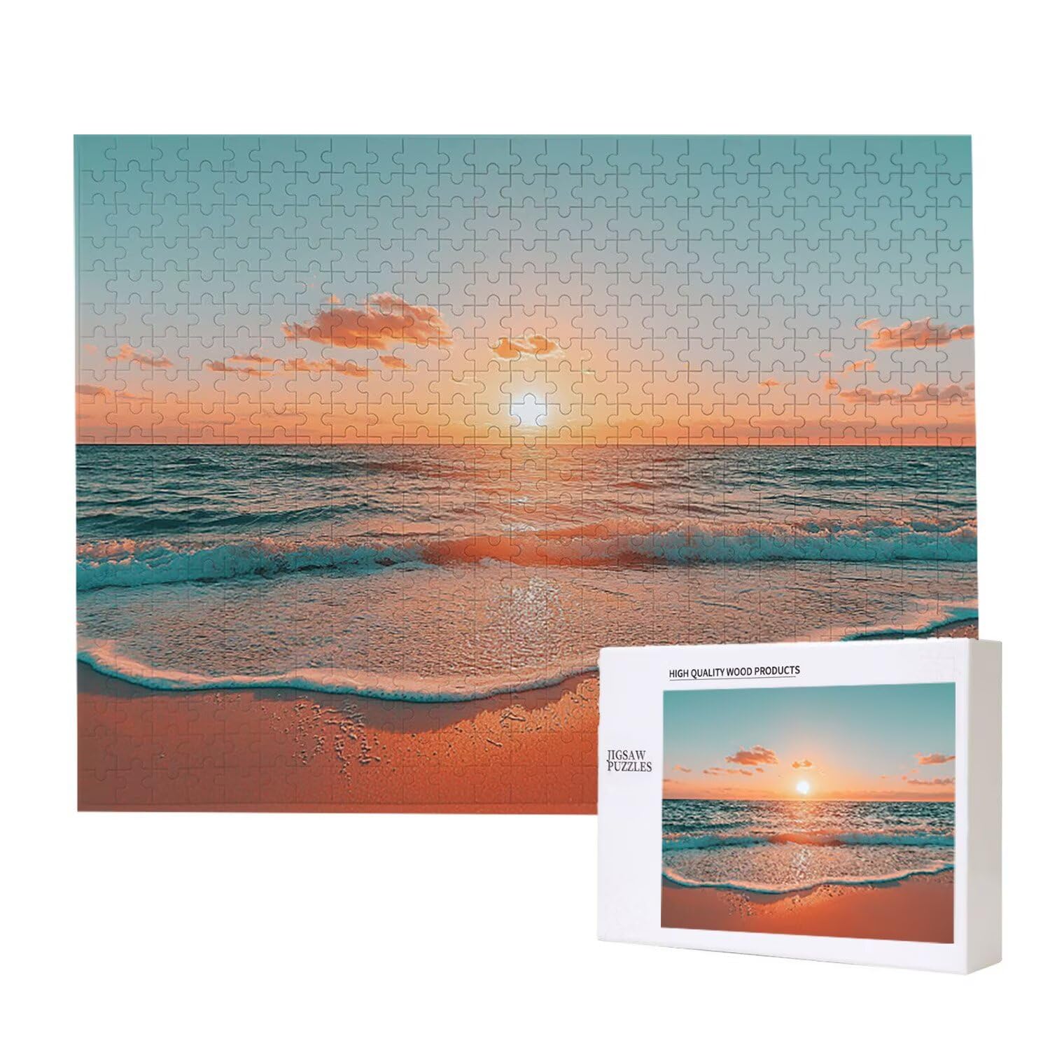 1000 sztuk puzzli, zachód słońca plaża 1000 sztuk puzzli dla dorosłych, prezent rocznicowy, prezent świąteczny, dekoracja domu, zapobieganie degeneracji mózgu u osób starszych v-840