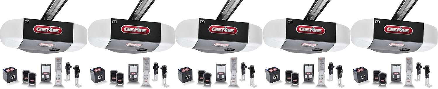 Genie Chain Drive 750 3/4 HPc Garage Door Opener w/Battery Backup - Heavy Duty Chain Drive - Operate your garage door when the primary power is out - Wireless Keypad Included, Model 7035-TKV, BLACK - - 