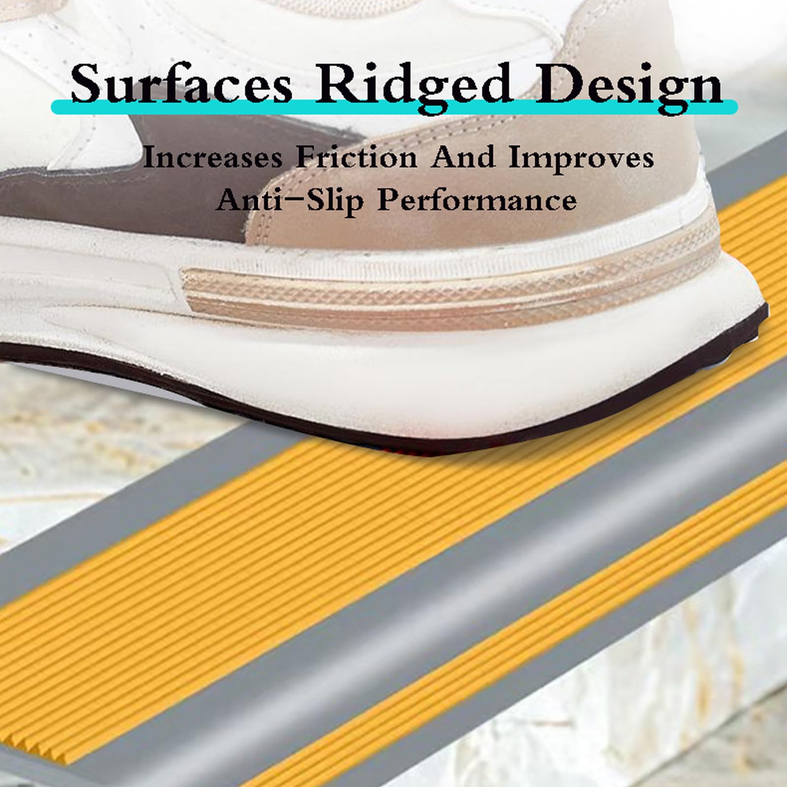 Cantos Escaleras Tiras,Tiras Antideslizantes para PeldañOs,Borde De Escalera De PVC,Antideslizante De Borde Escalonado,Autoadhesivo De Borde para Escaleras,Resistente Al Desgaste