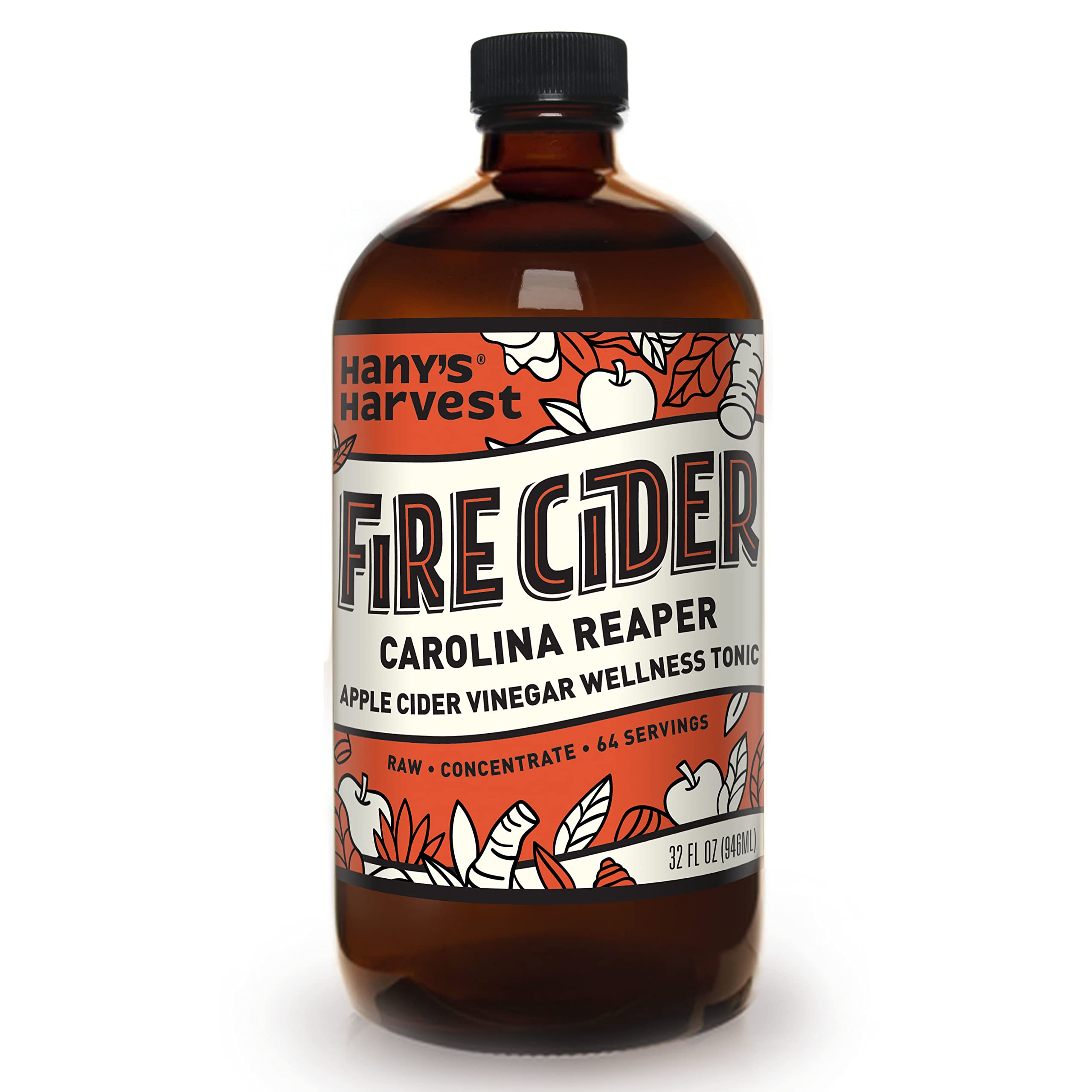 Hany's All Natural Carolina Reaper Fire Cider Tonic with Raw Unfiltered