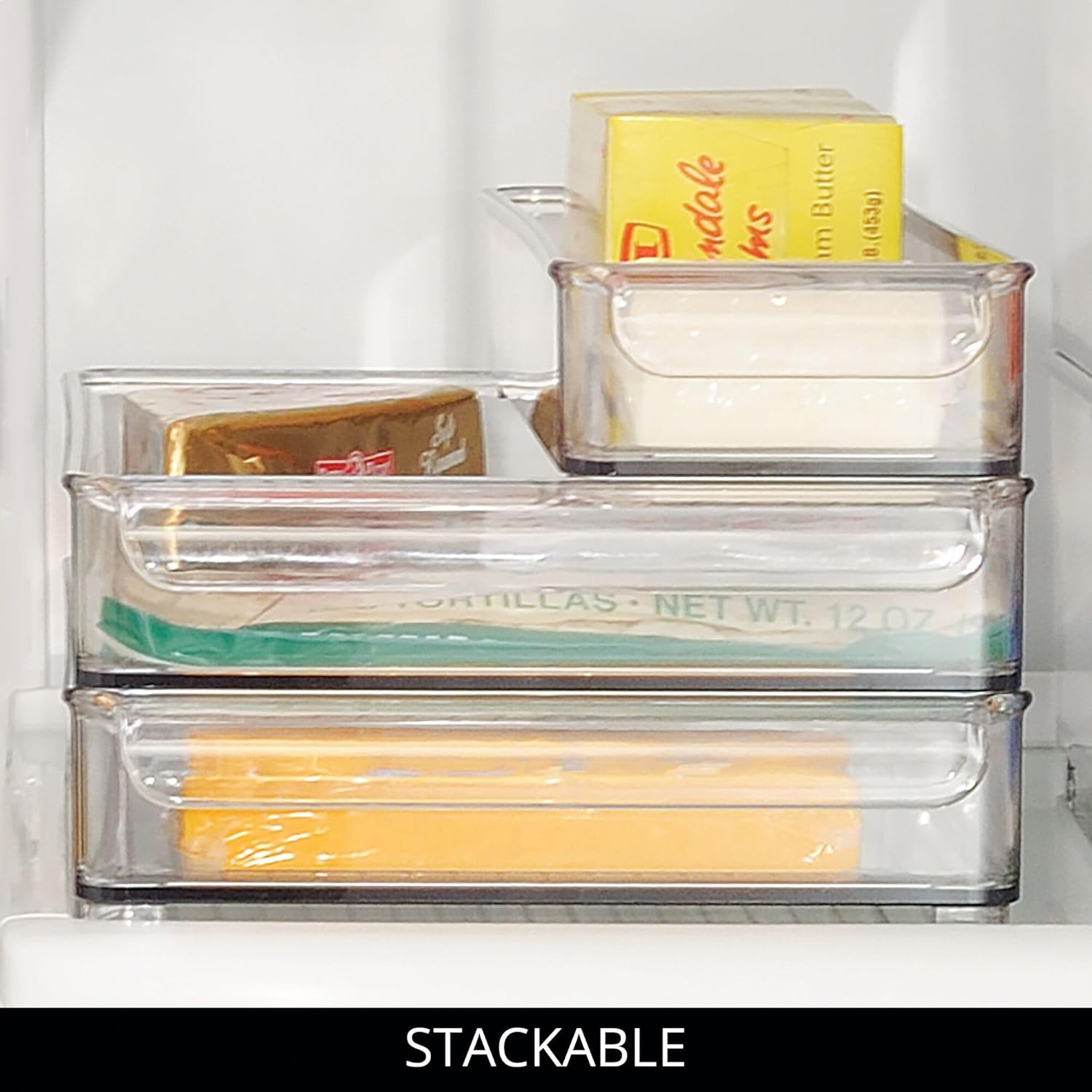 iDesign Plastic Refrigerator and Freezer Storage Organizer Tray with Handle for Kitchen, Pantry, Shelf, Counter, BPA-Free, 14.5" x 12" x 2", Clear Pack of 1 image 4 of 7 B003E1OAOO