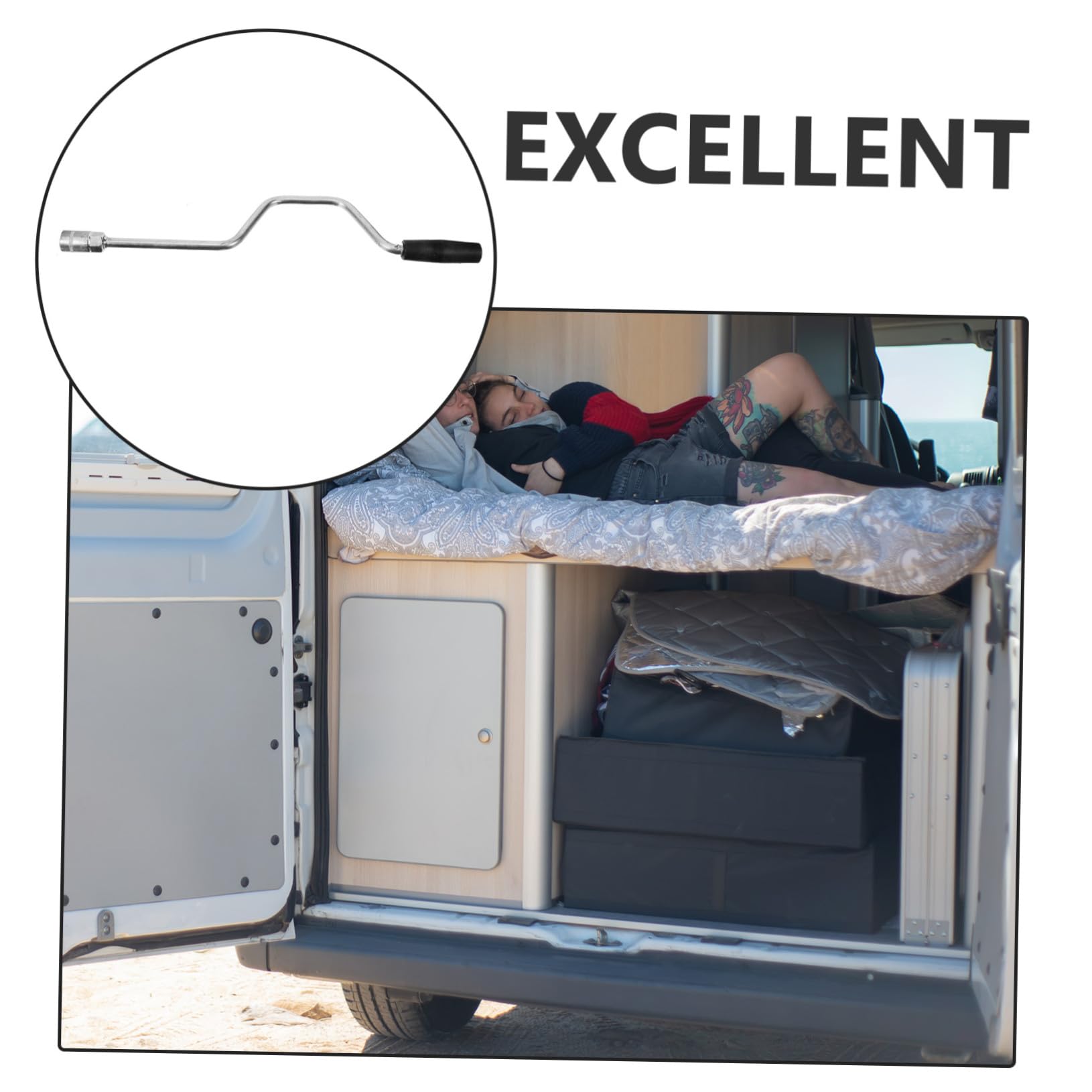 Manivelle de Cric en Acier Galvanisé 50 Cm – Poignée de Remplacement pour Stabilisateur de Camping-Car – Accessoire de Levage et Nivellement pour Caravane – Usage Extérieur,