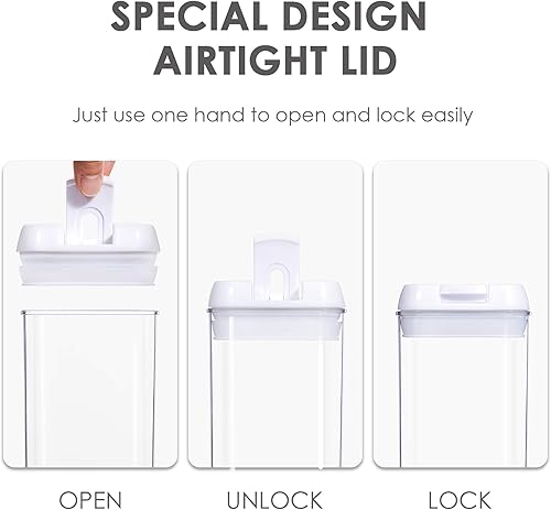 Miniatura 3 de Vtopmart 4 recipientes herméticos de almacenamiento de alimentos de 3.2 L con tapas y 4 recipientes de plástico de 1.9L sin BPA para espaguetis con
