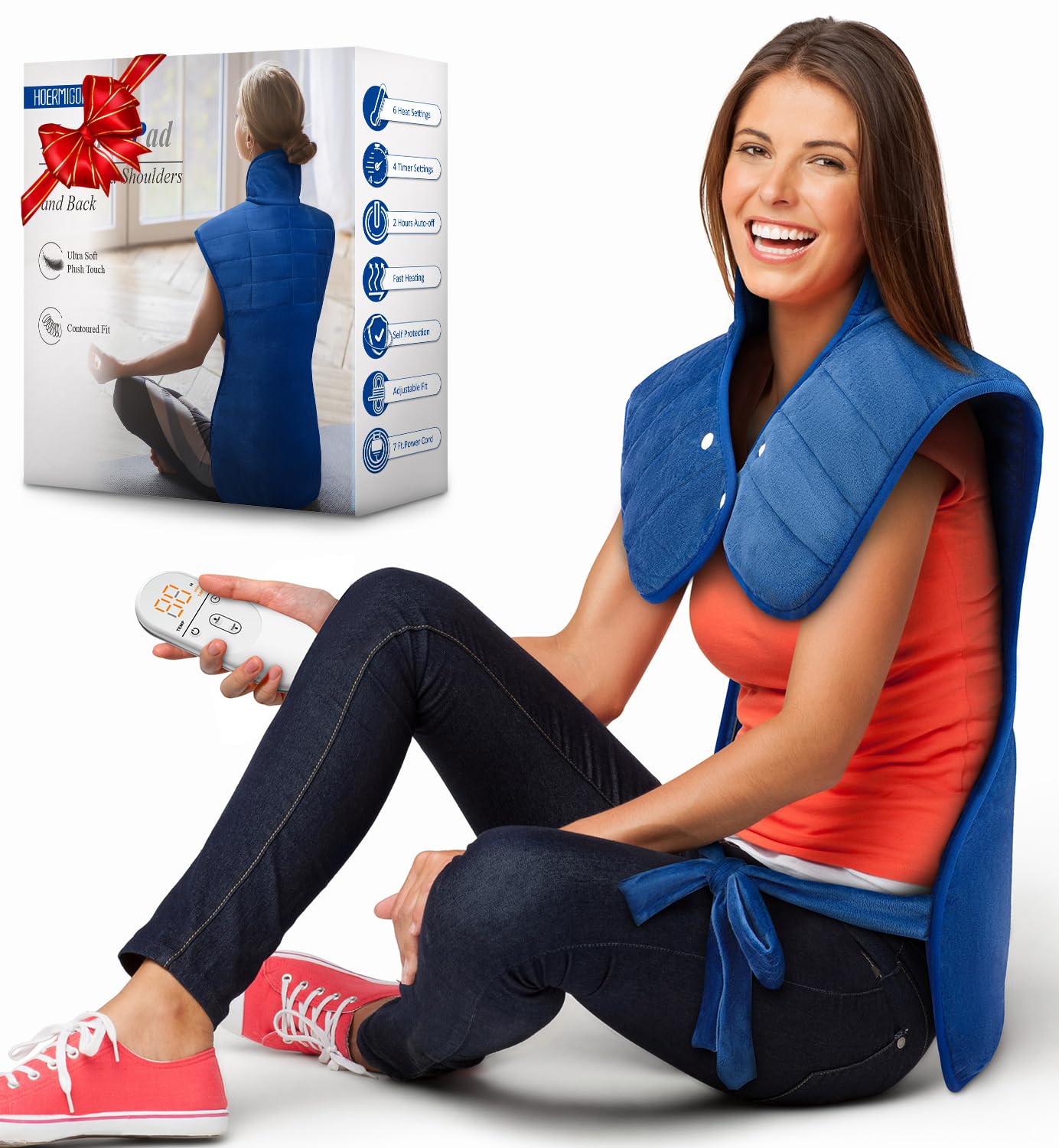 Weighted 22x37 Heating Pad for Neck Shoulders Back