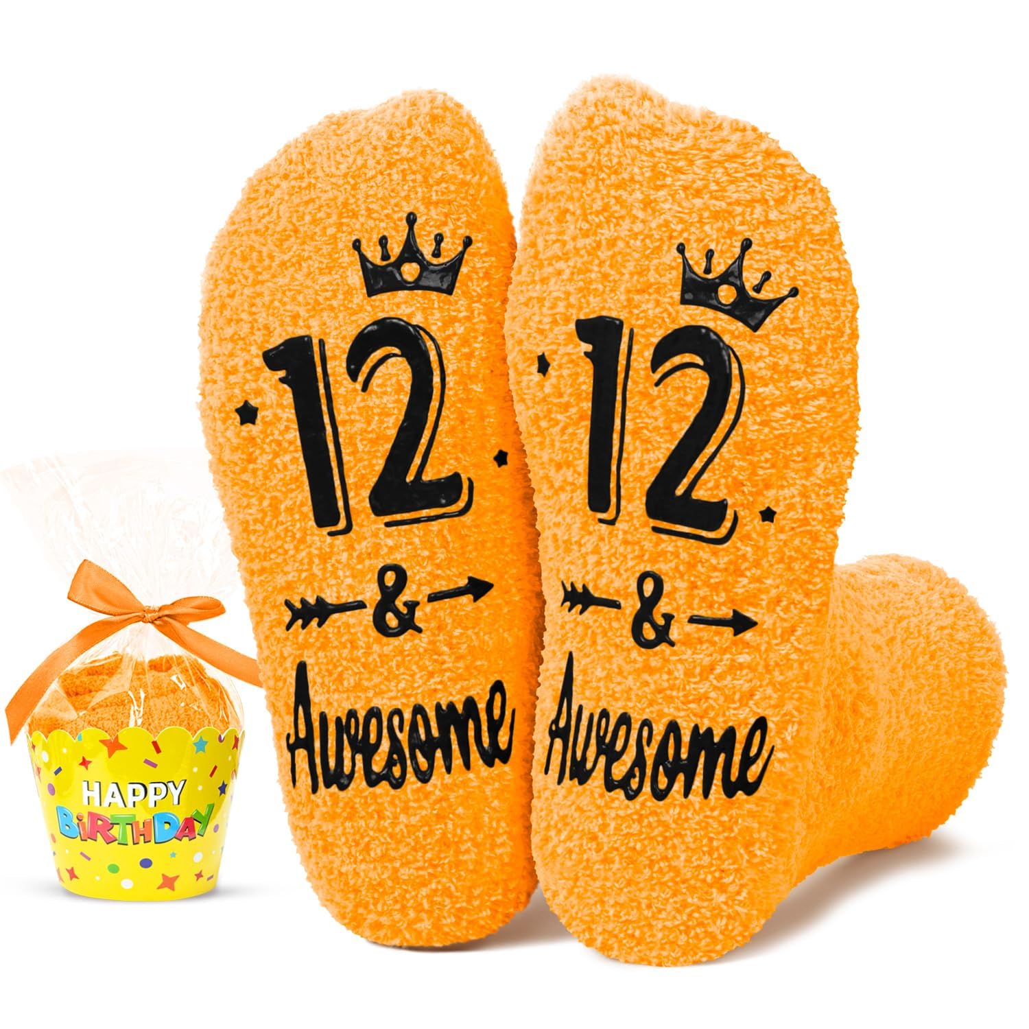 HAPPYPOP Birthday Gifts for Kids - Fuzzy Birthday Socks for Tween Boys Girls, Presents for 5-11 Year Old Kids