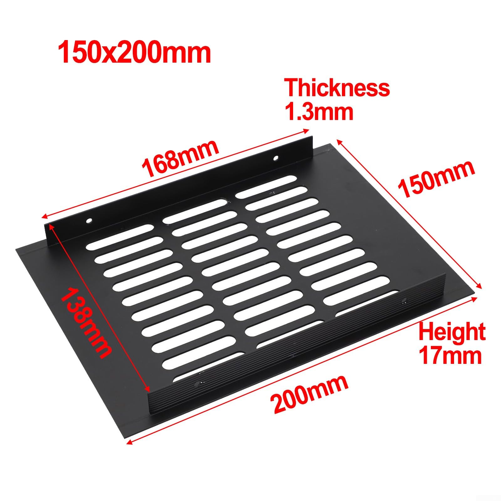 Alu-Lüftungsgitter 150x200 Mm – Schwarz, Für Schrank, Kleiderschrank & Türen