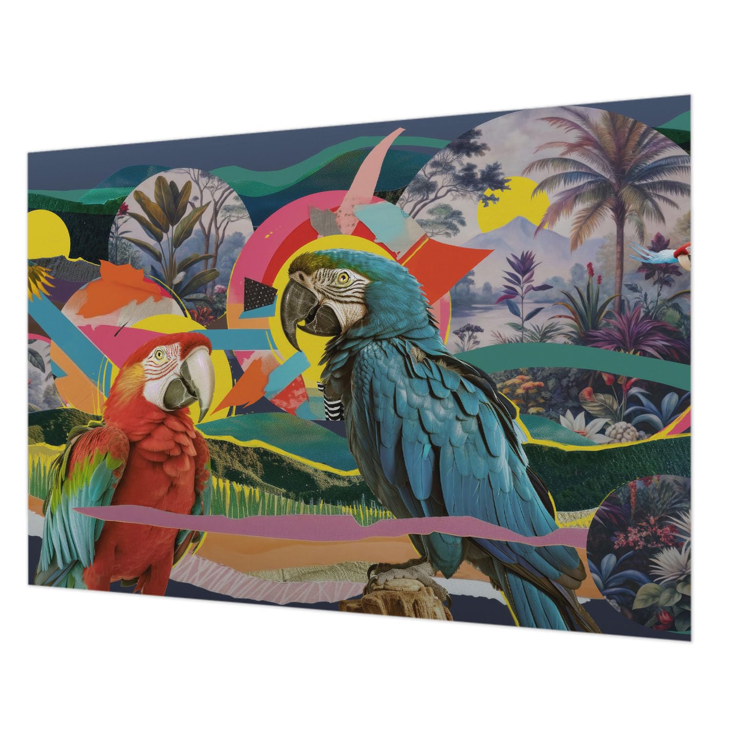 Tapisserie intissée oiseaux exotiques pour salon et chambre