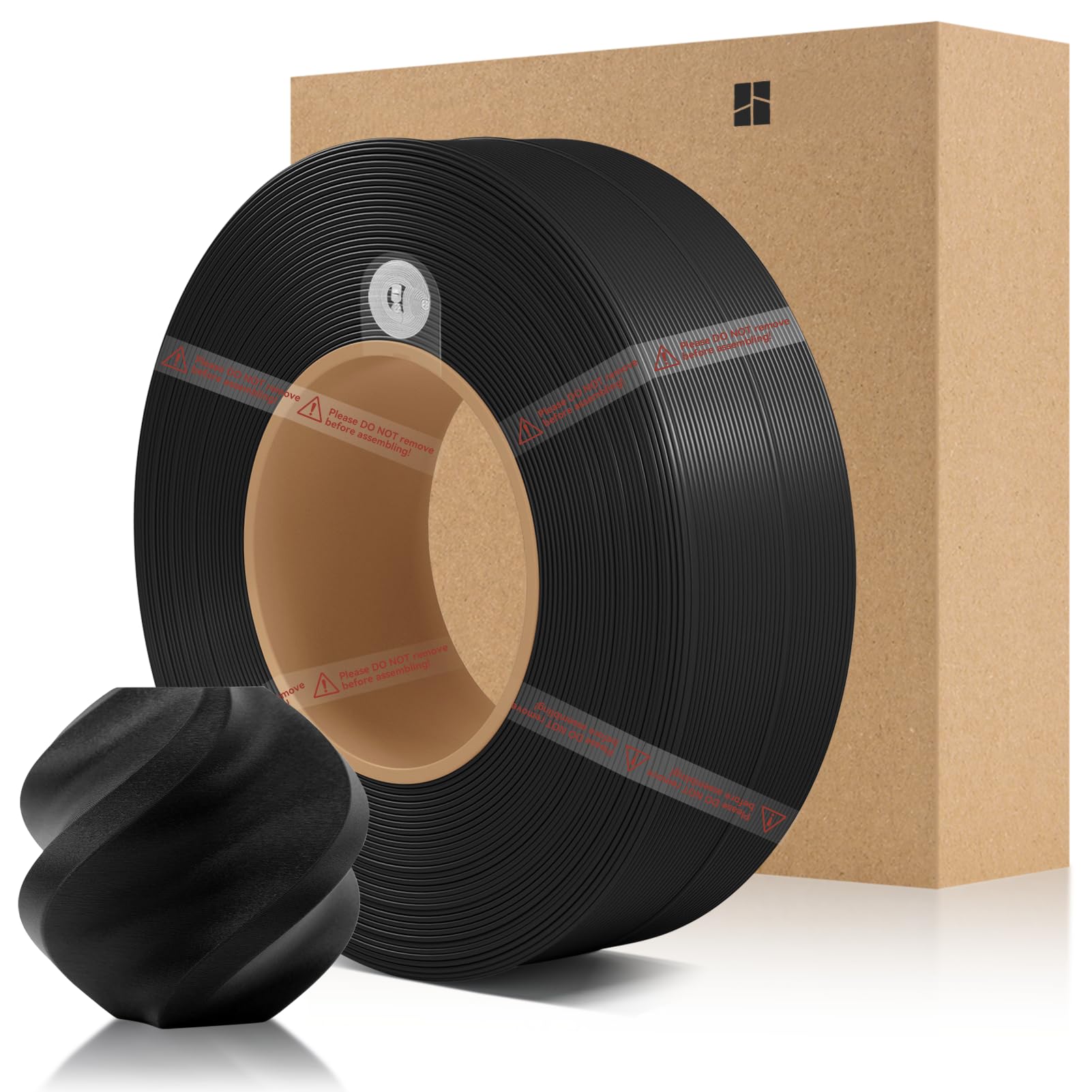 Bamboo PLA Matte Refill Filament 1.75mm 1 KG (2.2lbs) with RFID for Bambu Lab A1/X1/P1 Series 3D Printers,Easy to Print, 3D Printing Filament,No Spool, +/- 0.03mm (Charcoal Black 11101)-image-46