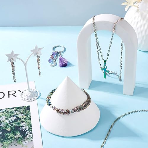 Vista 119 de Mega Pet Cadena de acero inoxidable de 16.4 pies/16.4 ft, color metálico, cadena de eslabones cubanos sin soldar, cadenas de cable facetado, cadena