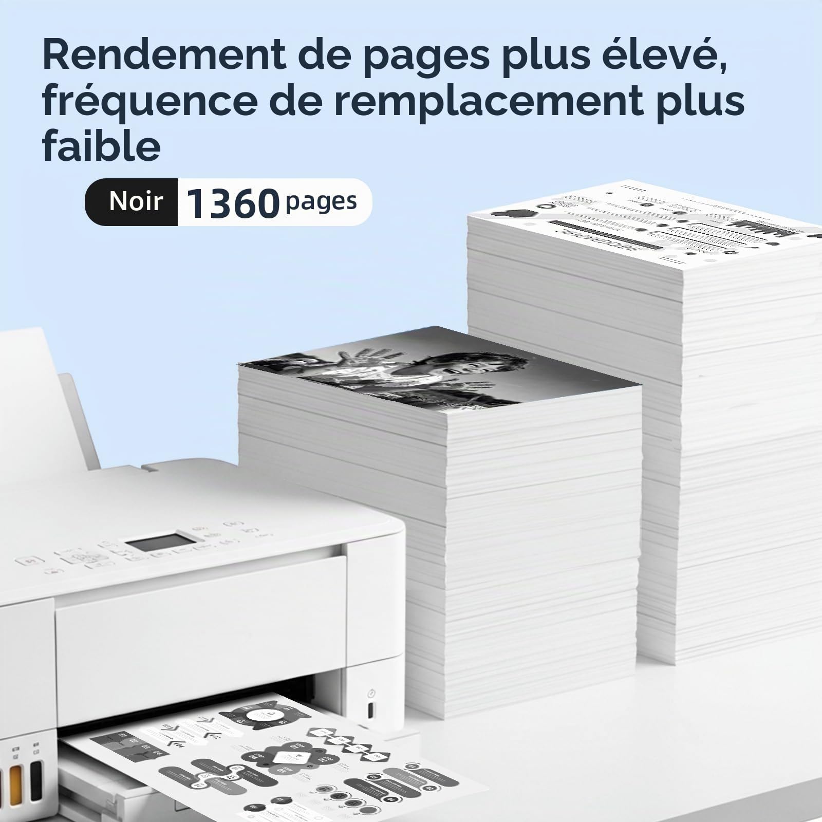 ECOINKO Encre PG-595XL - 1360+ Pages, Remplacement pour Cartouche Canon 595 Origine, Cartouche Encre 595 XL pour Canon Pixma TS4150i TS6550i TS7750i