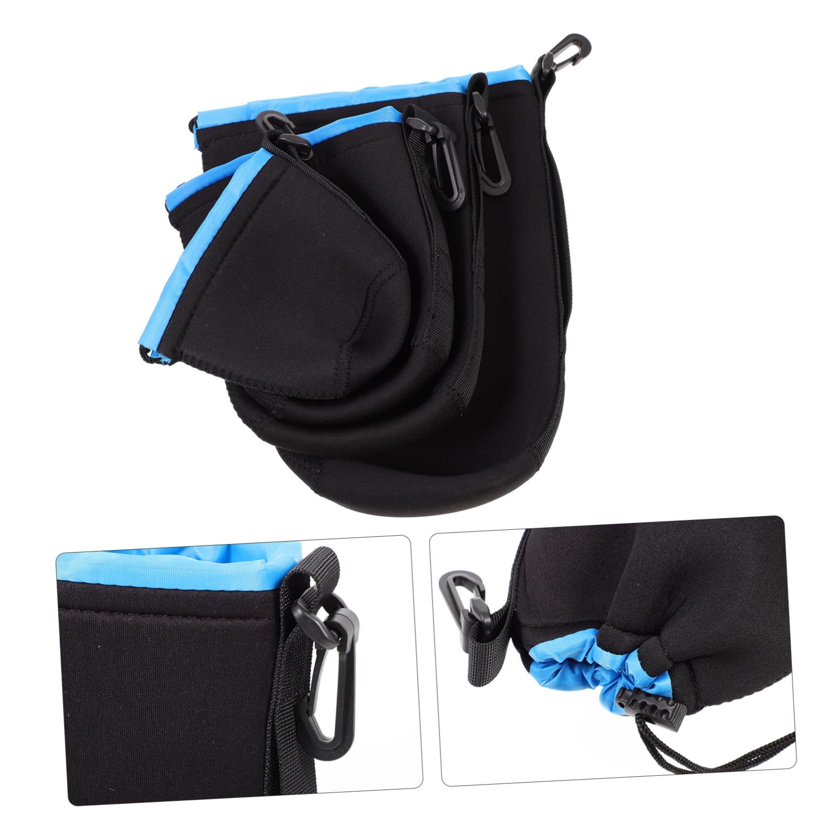 2 Series Funda para Lentes De Cámara Neopreno Protección contra para Objetivos DSLR Y Mirrorless Portátil Azul 4 Piezas*2