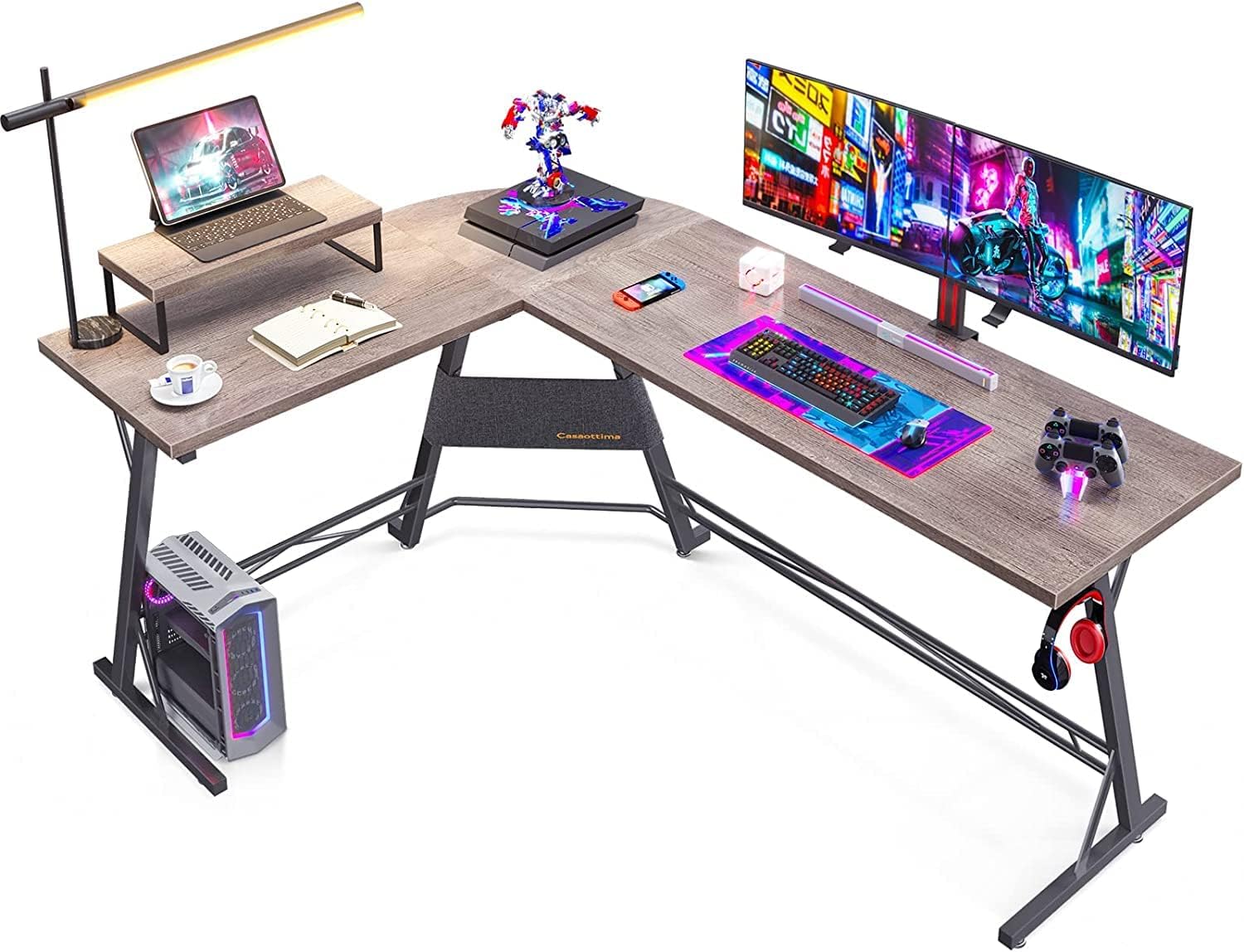 ESMIG Gaming Desk L Shape Computer Desk, Home Office Corner
